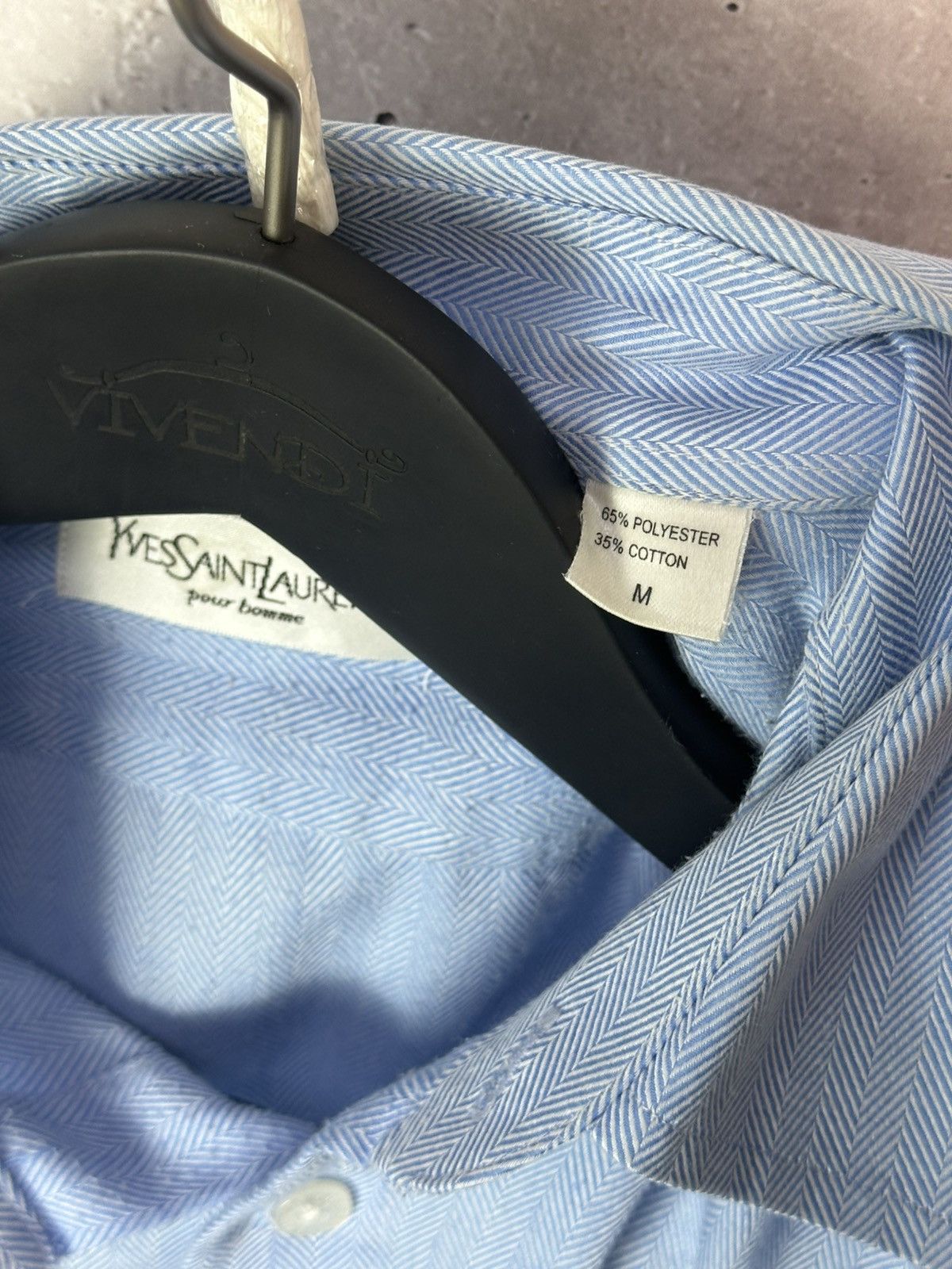 Yves Saint Laurent Vintage YSL YvesSaintLaurent Blue Cotton Short Sleeve Shirt Size US M / EU 48-50 / 2 - 8 Thumbnail
