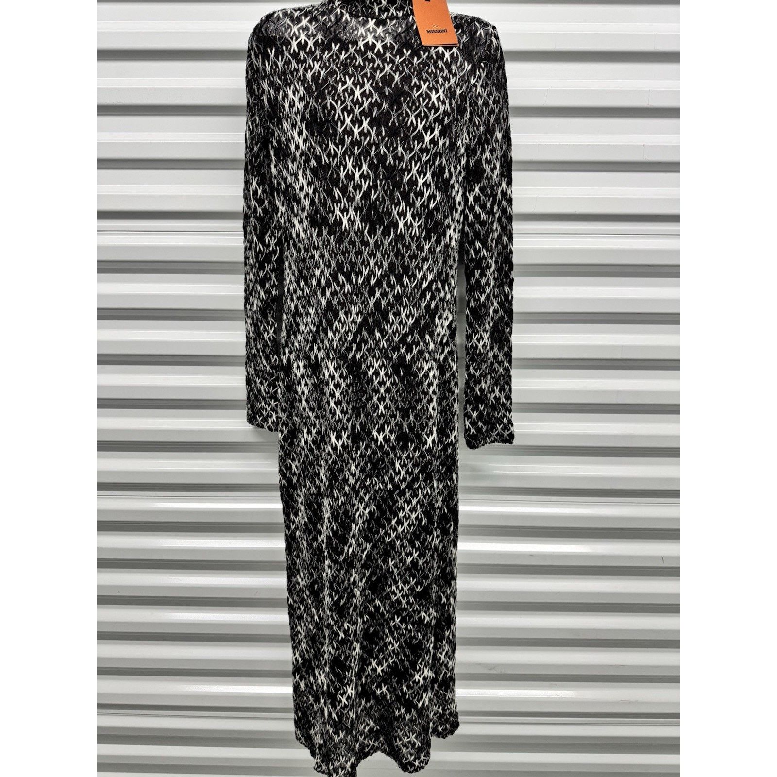MISSONI High Neck Patterned Midi Dress NWT! Size M -42