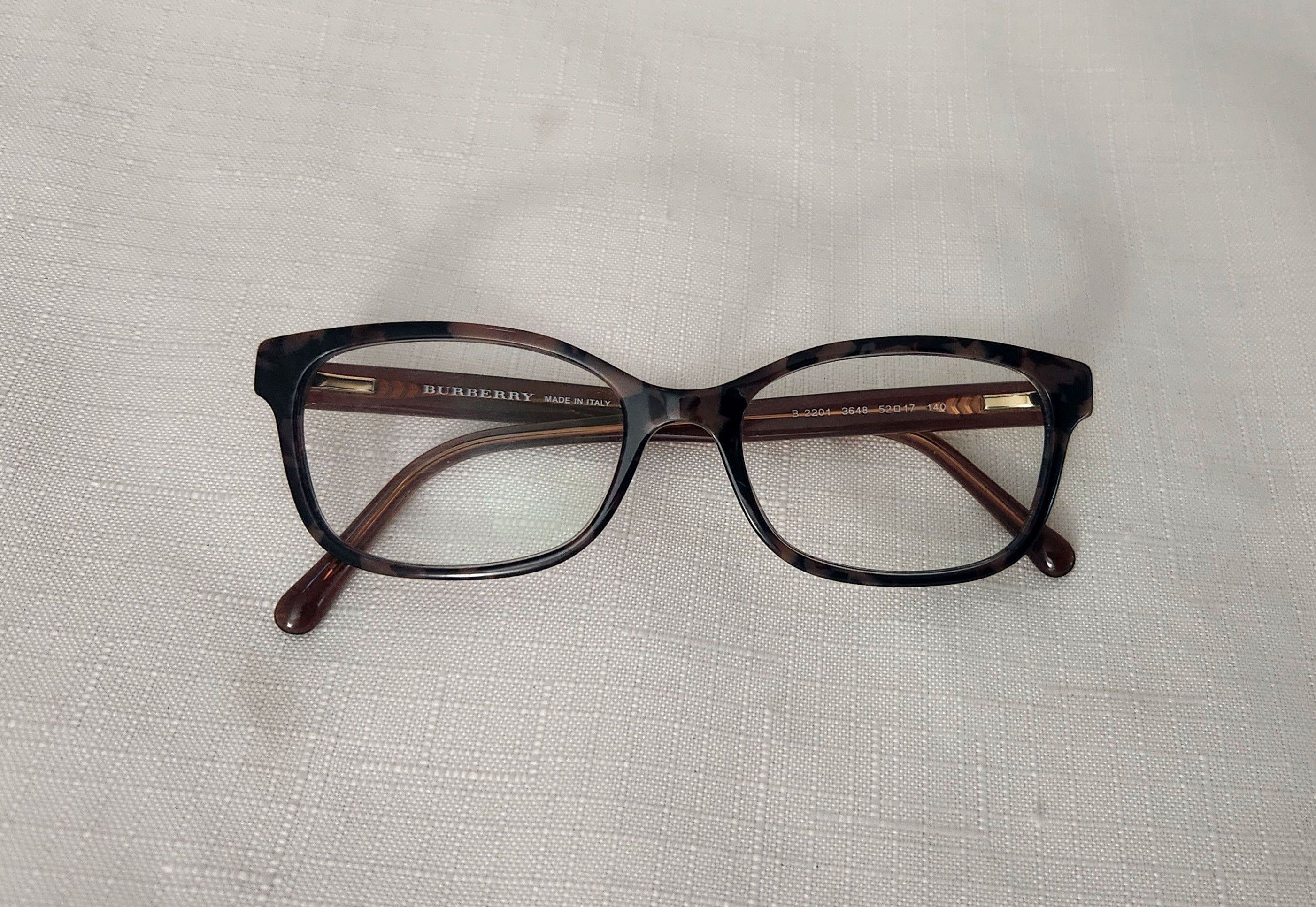 Burberry × Designer Burberry B2201 Italy Made 3648 Eyeglasses 52-17 140 Brown Size ONE SIZE - 5 Thumbnail