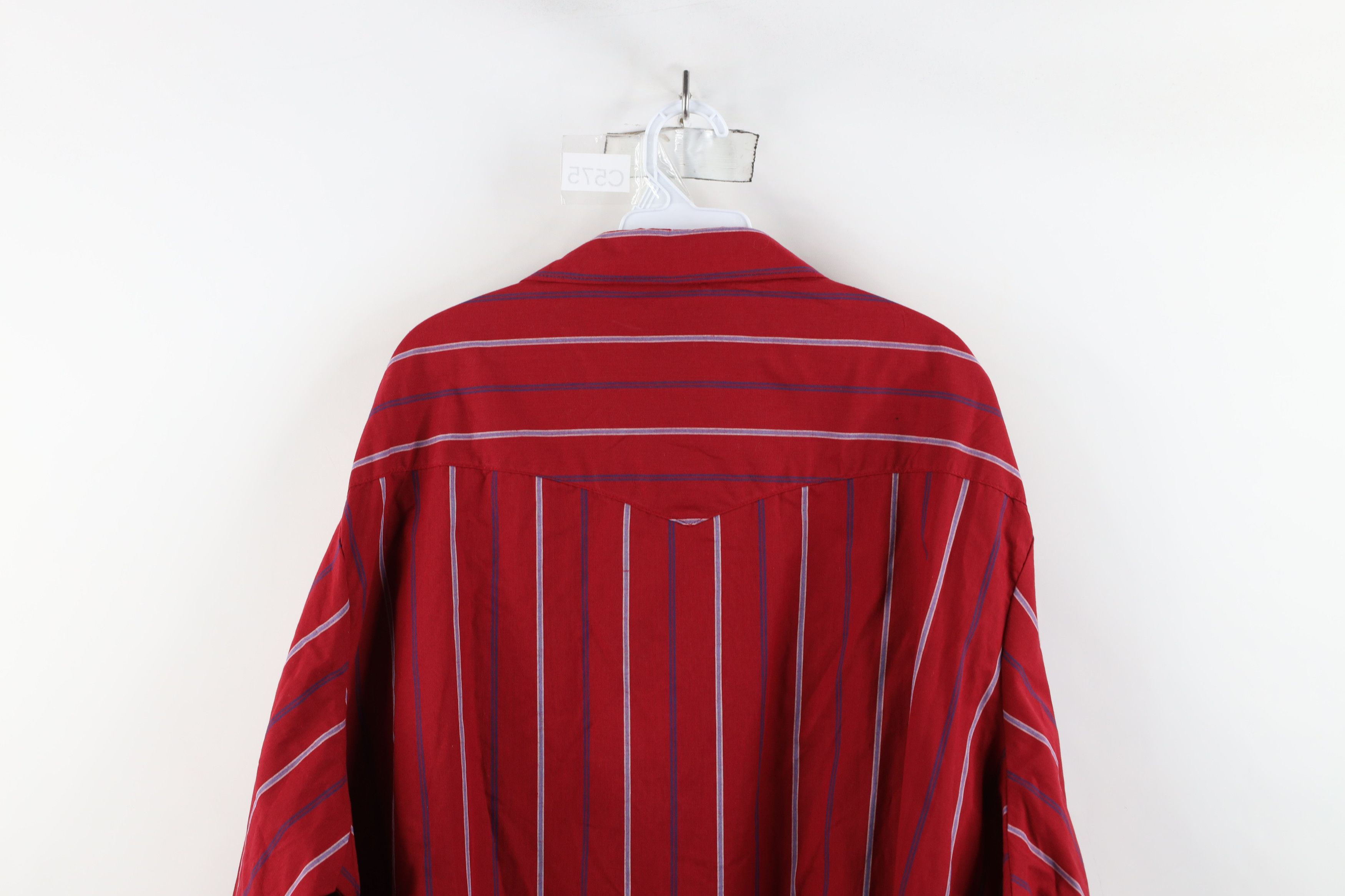 Vintage × Wrangler Vintage 90s Wrangler Brushpopper Western Button Shirt Red Size US XXL / EU 58 / 5 - 8 Thumbnail