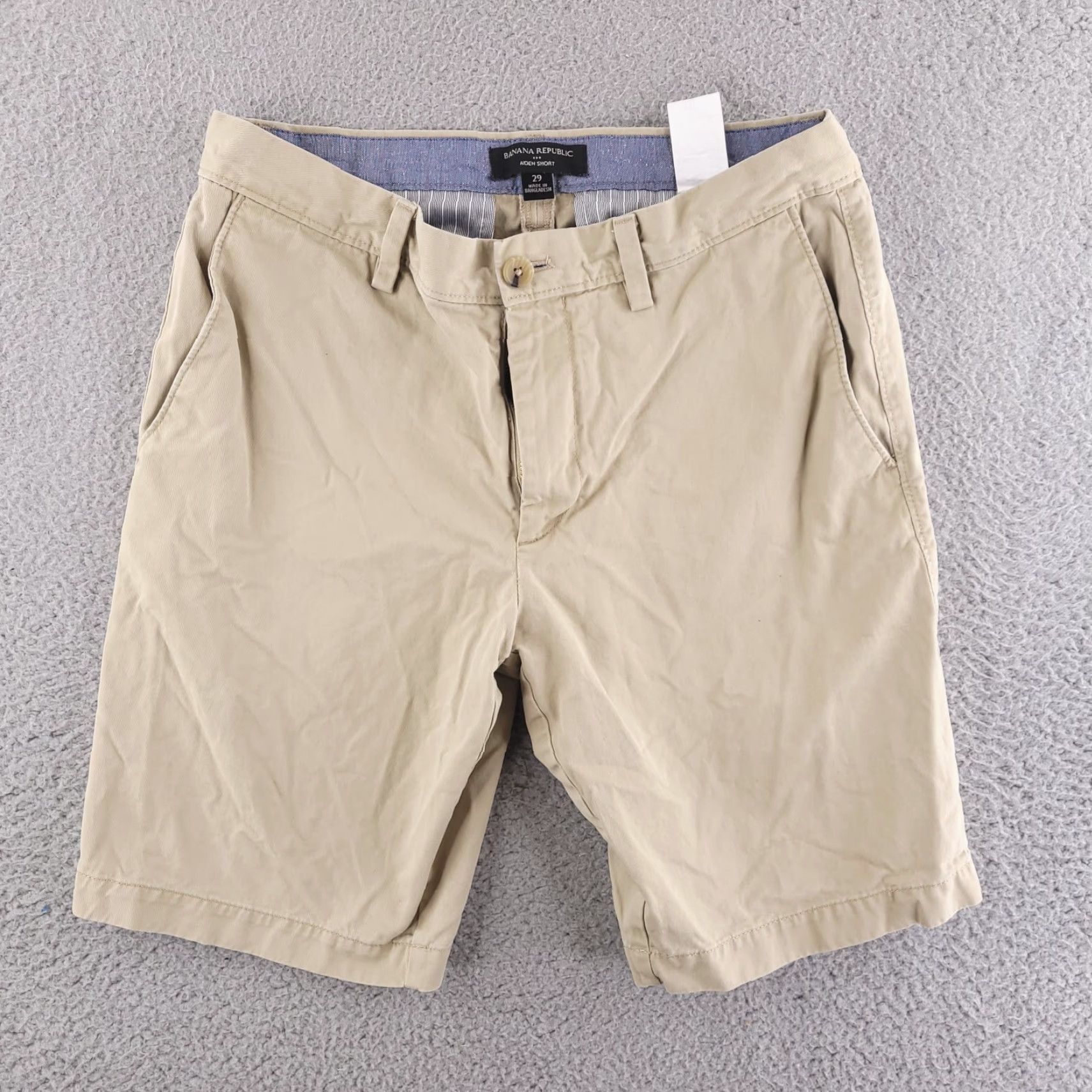 Banana Republic Banana Republic Shorts Mens 29 Chino Beige Tan Flat Front 9" Inseam Casual Cotton Solid Modern 9" Inseam Mens Size US 29 - 2 Thumbnail
