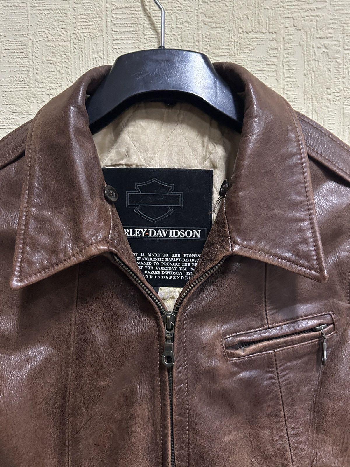 Harley Davidson Vintage Harley Davidson Heavy Leather Biker Jacket Brown L Size US L / EU 52-54 / 3 - 8 Thumbnail