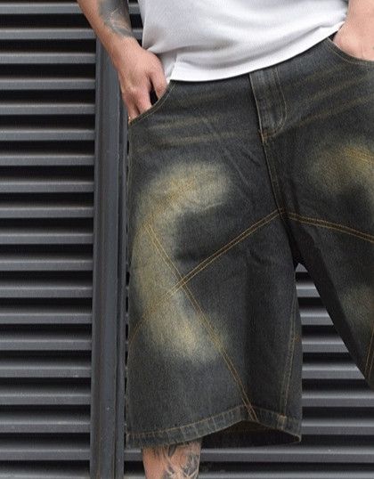 Japanese Brand × Vintage Distressed Double Stitching Jorts Vintage Style Baggy Cholo Size US 35 - 4 Thumbnail