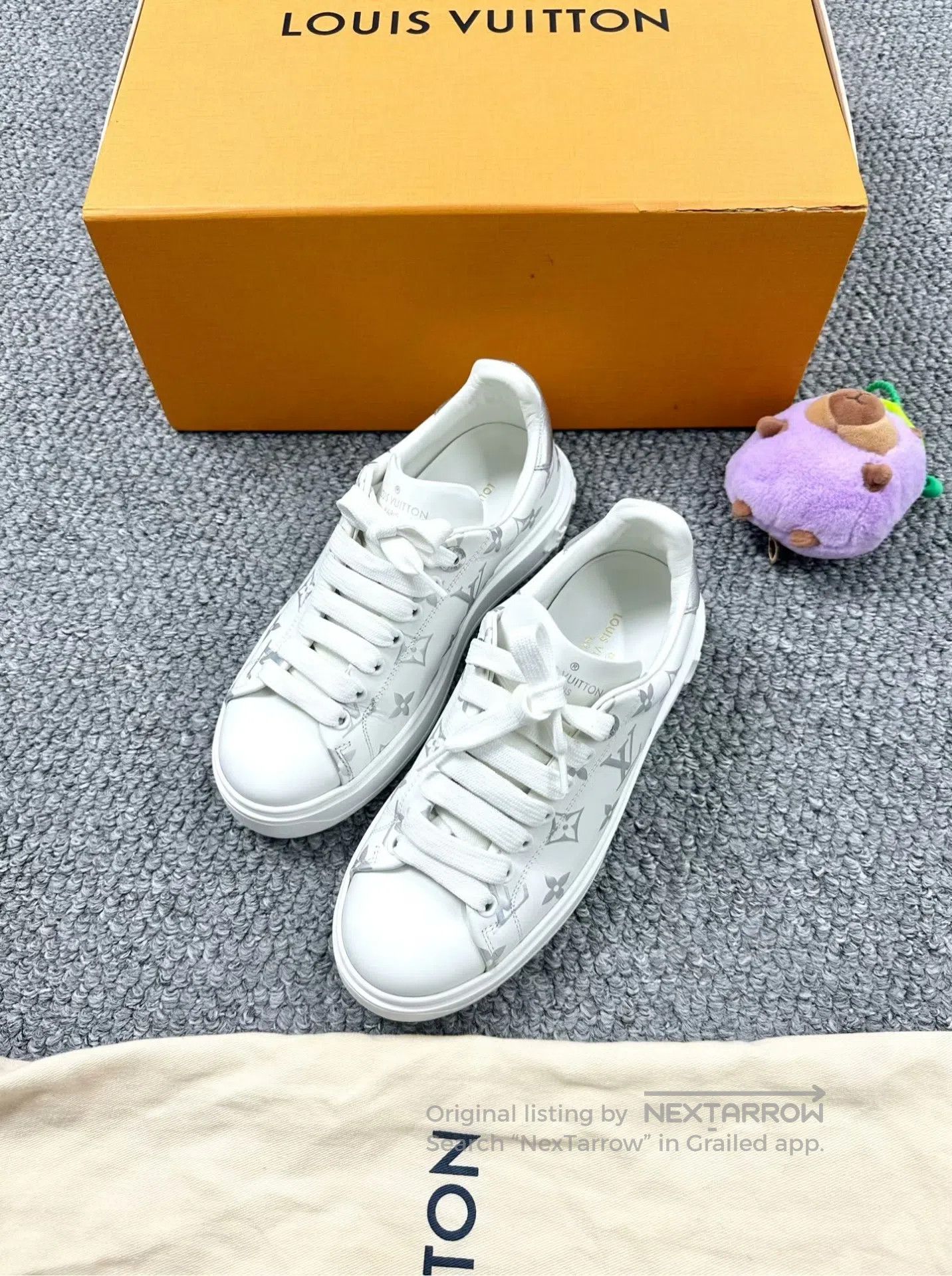 Louis Vuitton Louis Vuitton White Monogrammed Logo Leisure Sneakers| Size US 5.5 / IT 35.5 - 1 Thumbnail