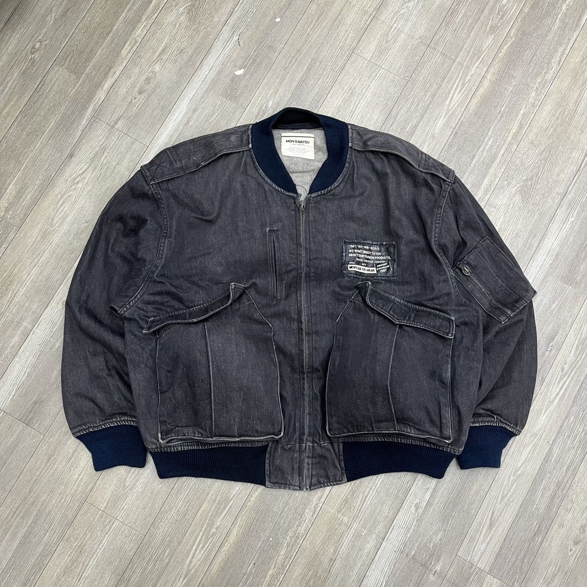Japanese Brand × Vintage 1987s Mens Batsu CWU 45/P Denim Military Style Bomber Jacket Size US M / EU 48-50 / 2 - 1 Thumbnail