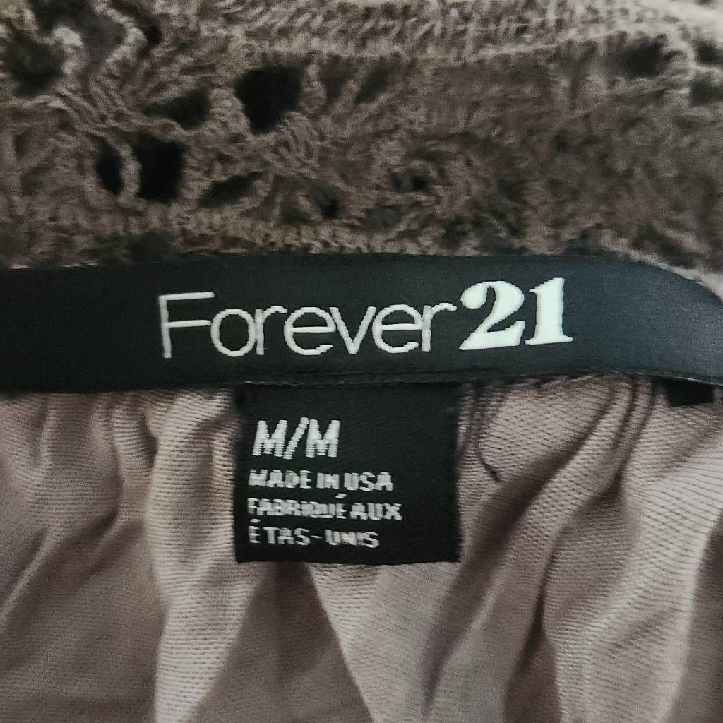 Forever 21 Forever 21 Women's Size Medium Cocoa Brown Crochet Back Ruch Size M / US 6-8 / IT 42-44 - 2 Thumbnail