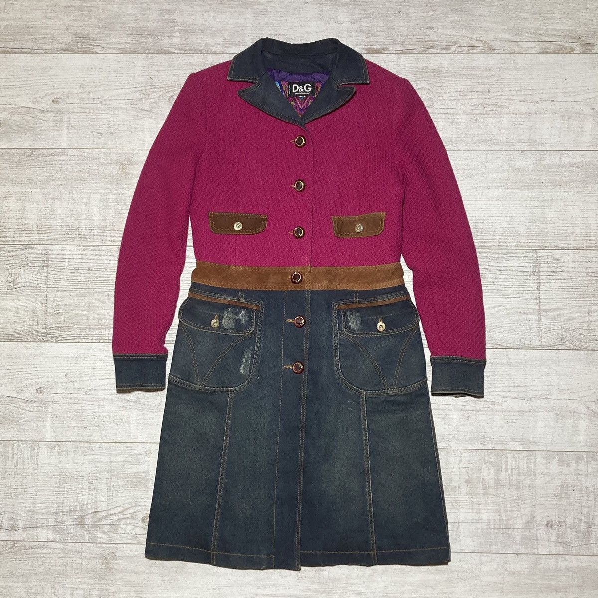 Dolce & Gabbana Dolce Gabbana Wool Coat Ladies Denim Pele Leather Jacket Size M / US 6-8 / IT 42-44 - 1 Thumbnail