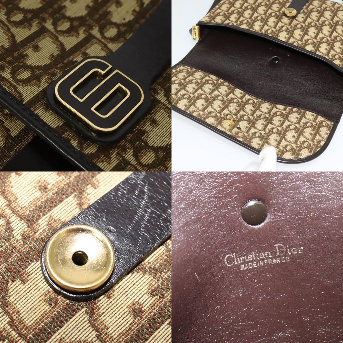 Dior DIOR Trotter Canvas Shoulder Bag Brown Gold Size ONE SIZE - 11 Thumbnail