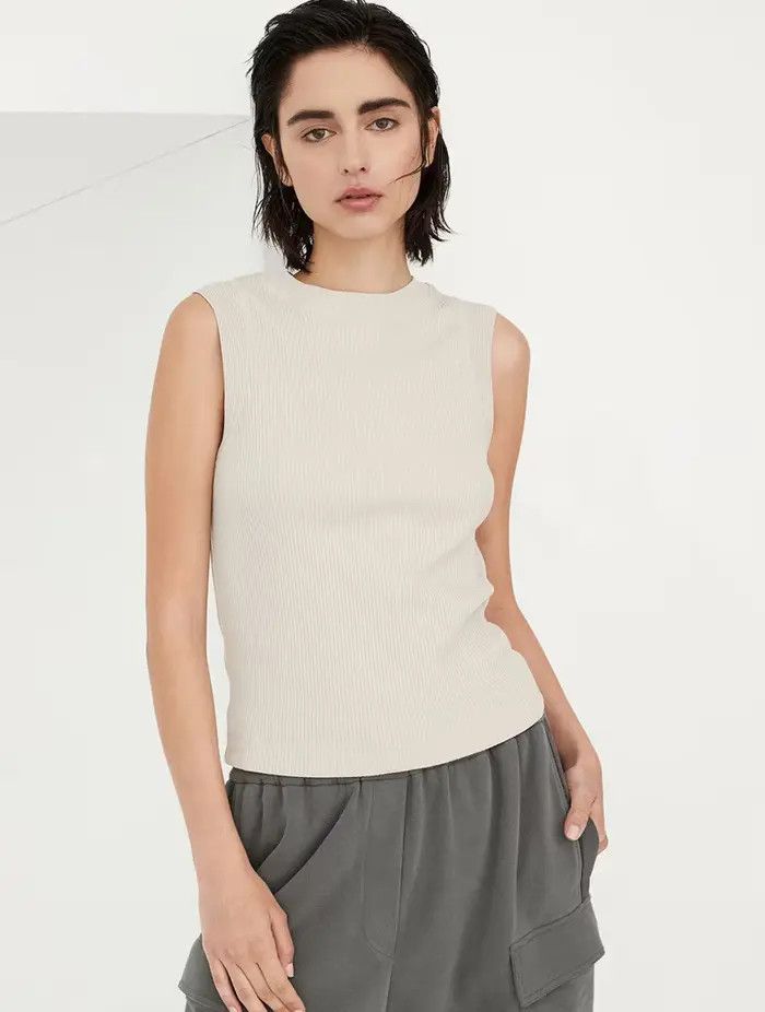 Brunello Cucinelli o1w1db10825 Tank Top in Open Grey Size S / US 4 / IT 40 - 2 Thumbnail