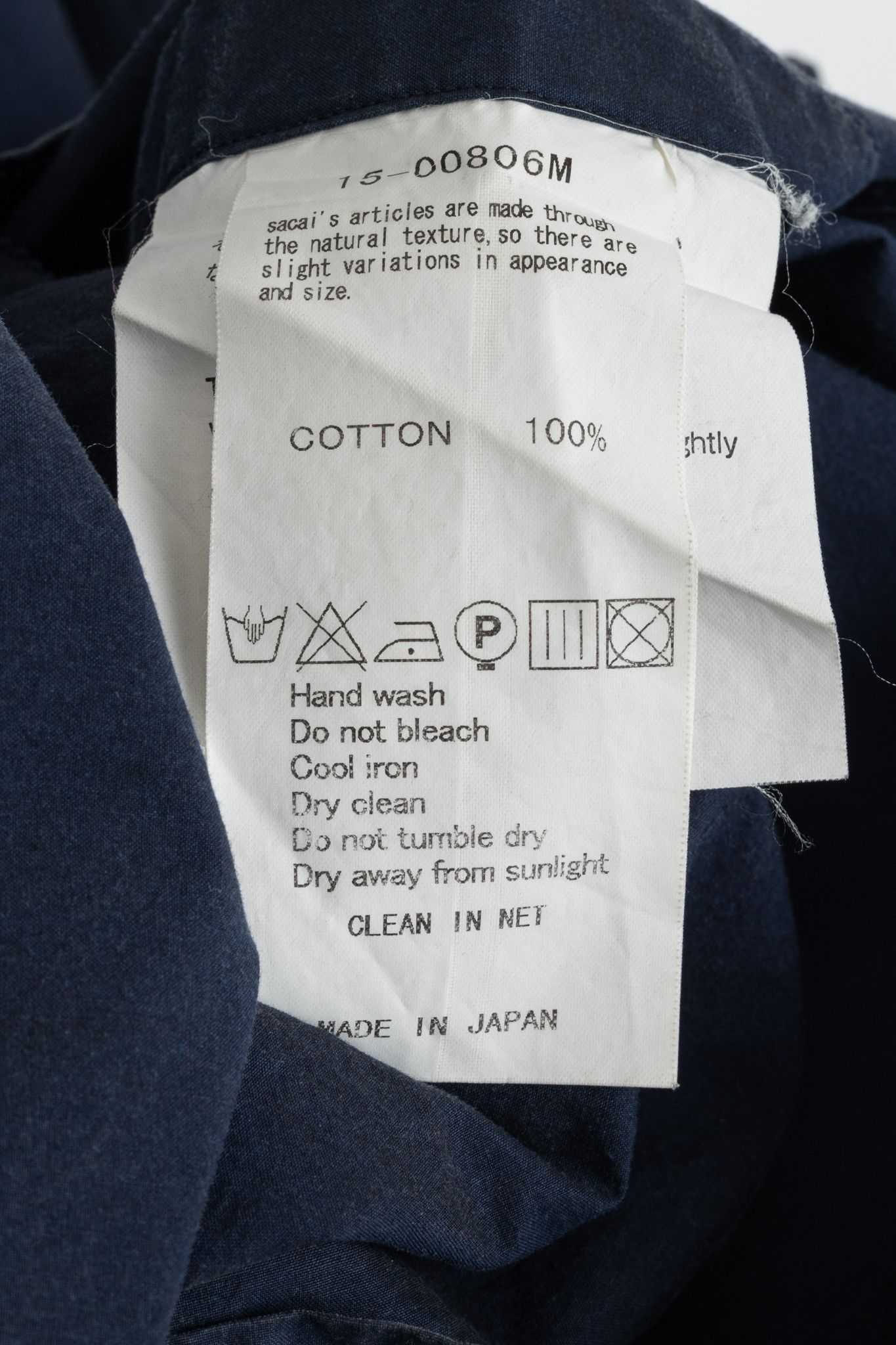 Sacai Sacai Navy Cotton Poplin Buttoned Shirt Size US M / EU 48-50 / 2 - 9 Thumbnail