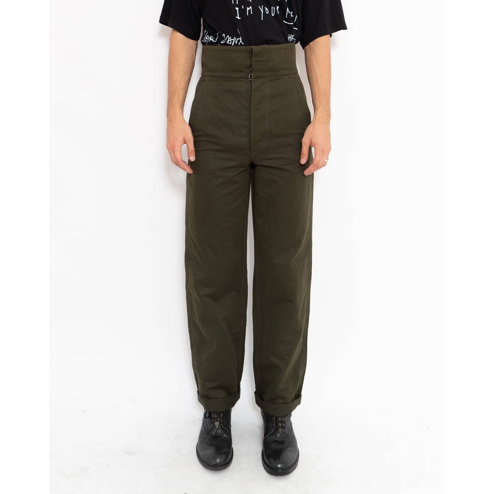 Haider Ackermann SS20 Trooper Khaki Workwear Trousers Sample Size US 30 / EU 46 - 1 Thumbnail