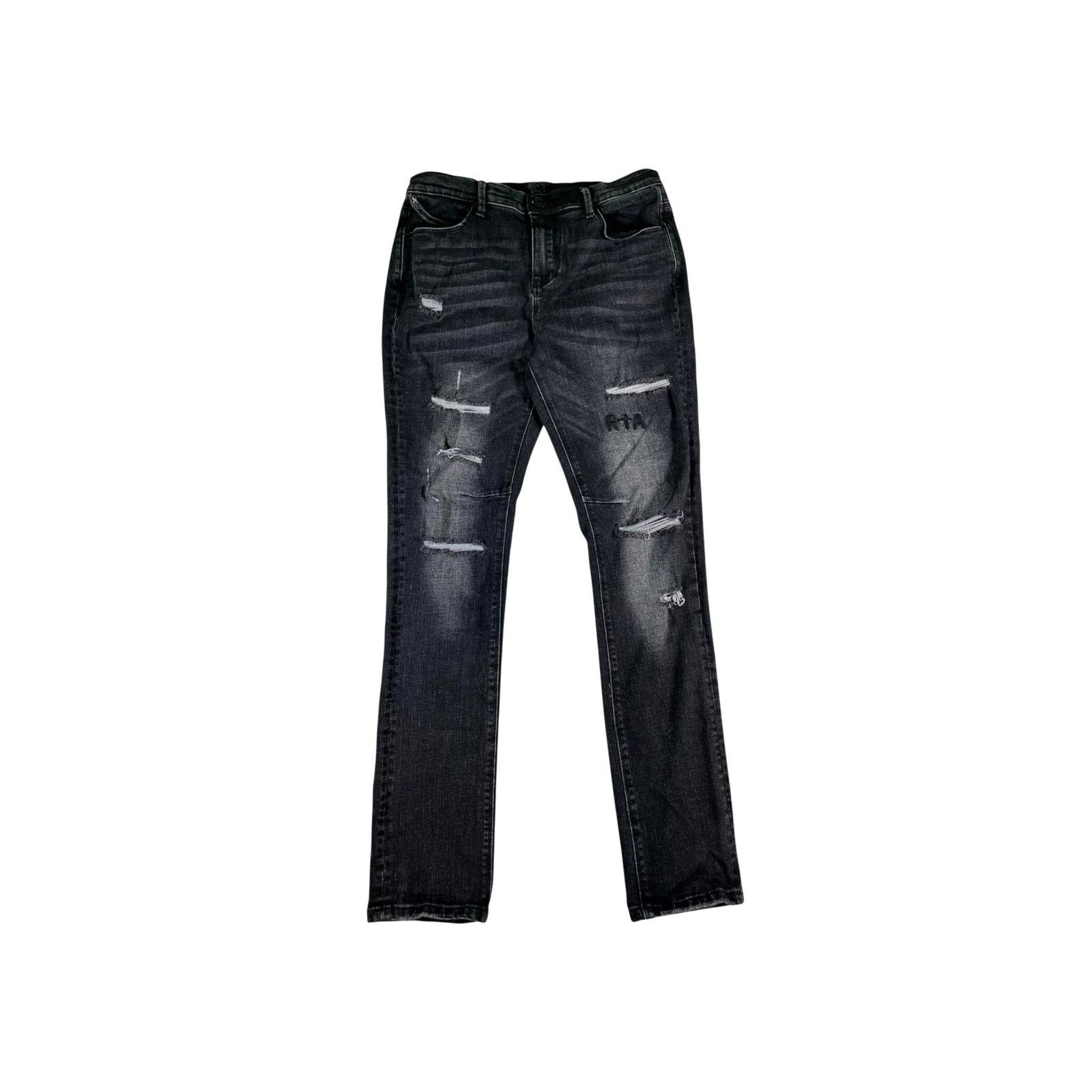 Rta RTA Embroidered Black Wash Jeans Size US 31 - 1 Thumbnail