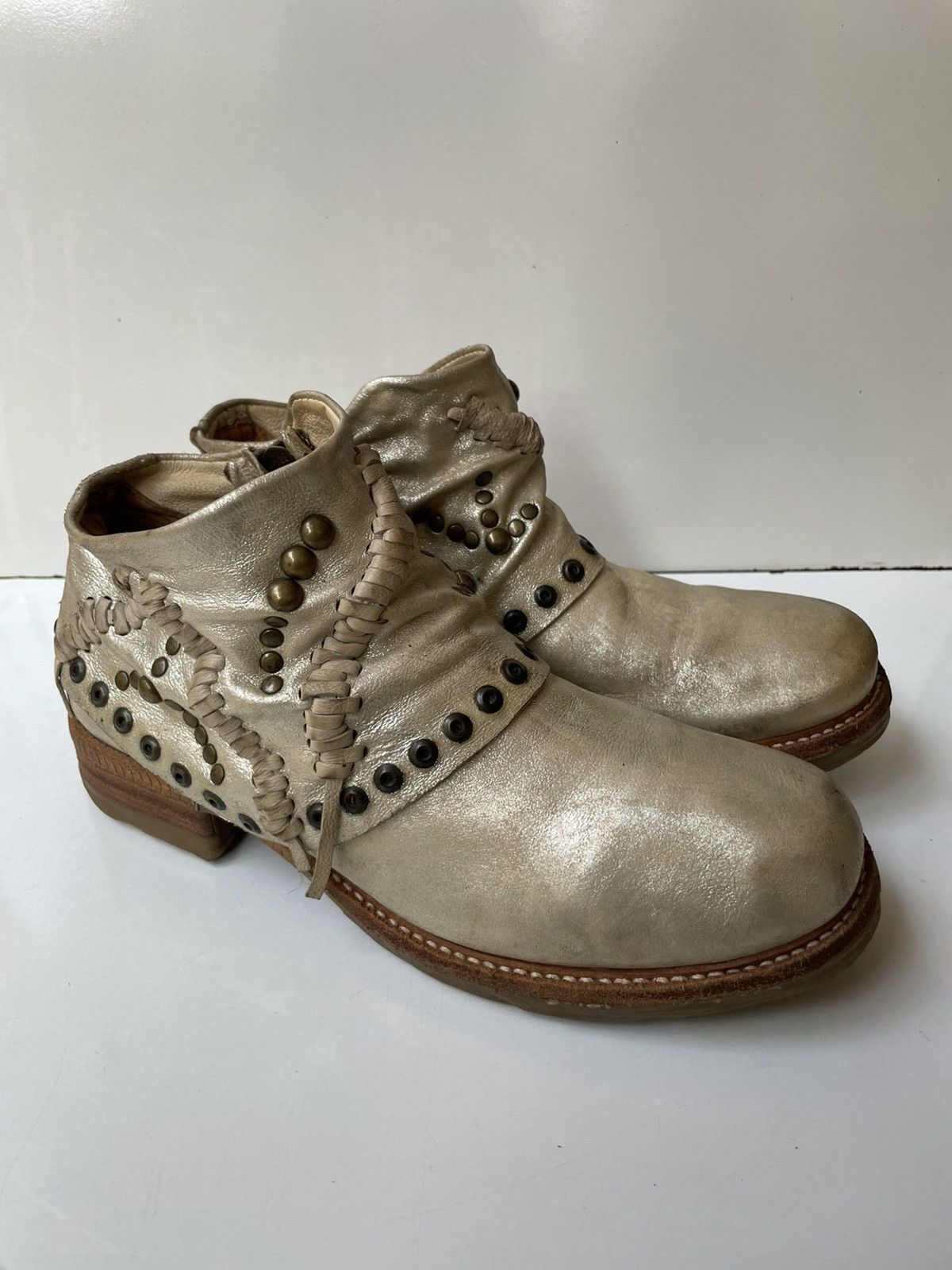 A.S.98 A.S.98 Leather Biker Ankle Boots EUR 37 US 6.5-7 / UK 4 Size US 6.5 / IT 36.5 - 1 Thumbnail