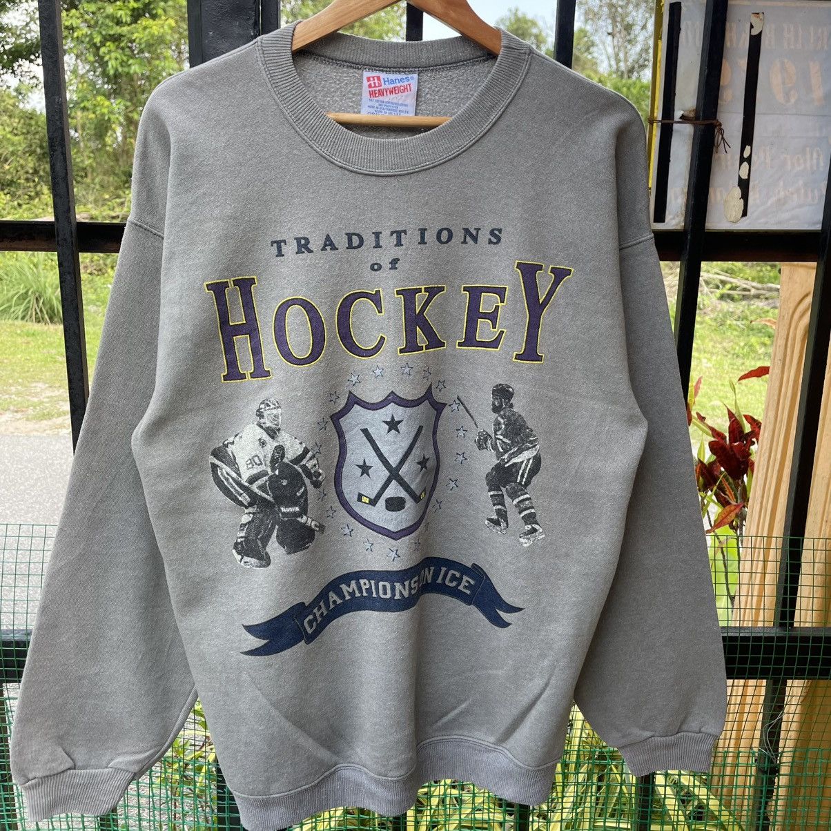 Vintage 🔥Vintage 90s Traditional Of Hockey Crewneck Sweatshirts Size US M / EU 48-50 / 2 - 5 Thumbnail