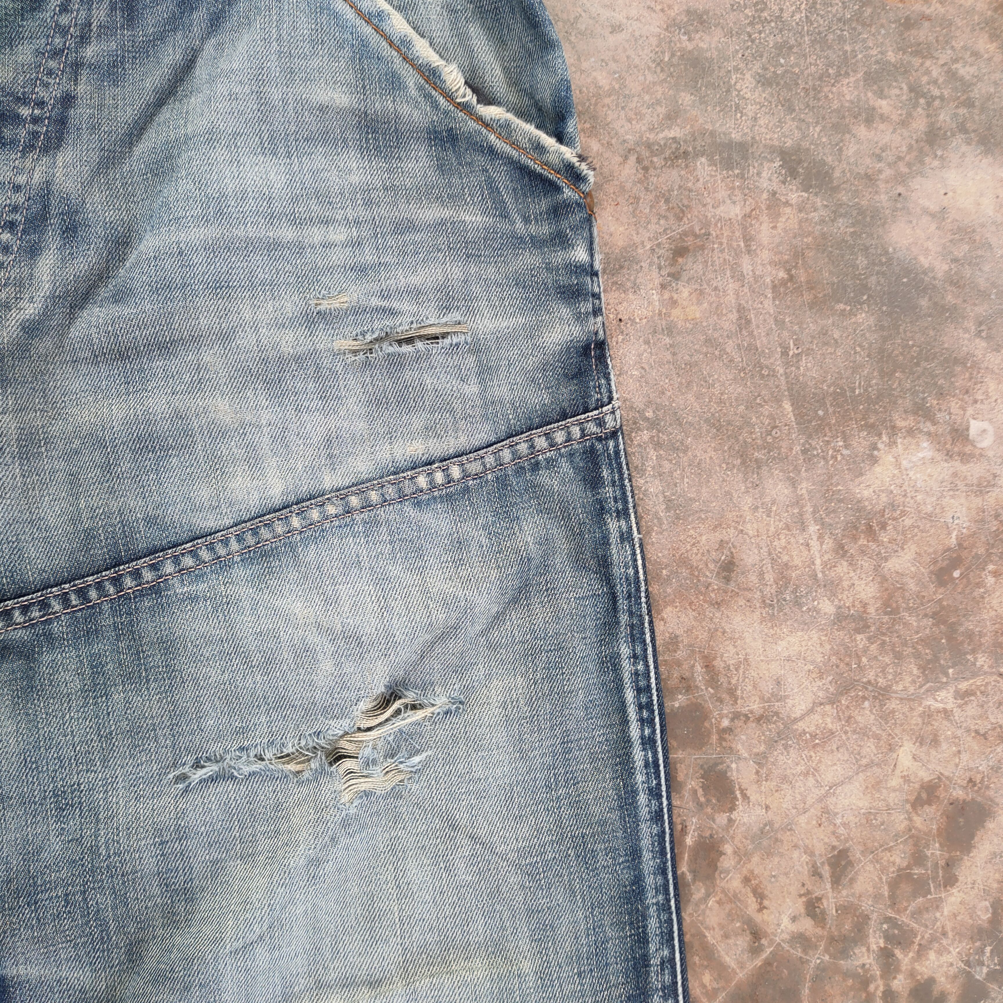 Japanese Brand JAPANESE VINTAGE DOUBLE KNEE DISTRESSED DENIM JEAN PANTS Size US 34 / EU 50 - 5 Thumbnail
