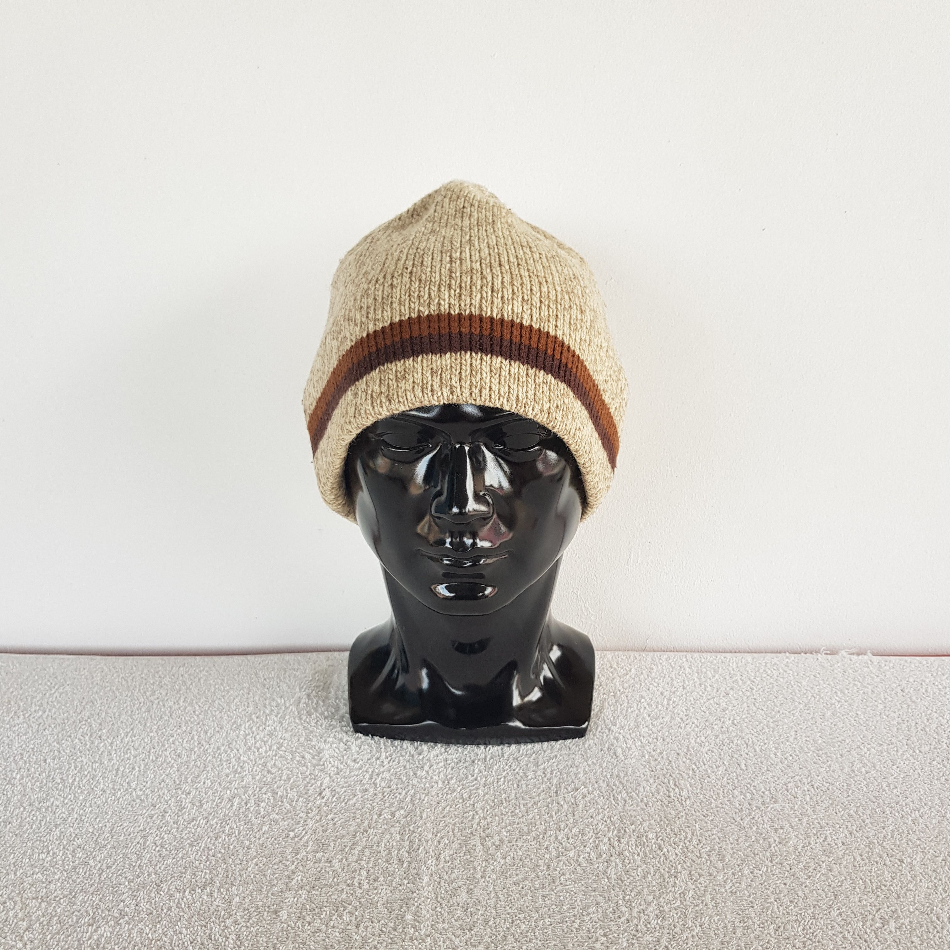 Homespun Knitwear Vintage Unknown Wool Beanie Made in USA Snow Caps Hats Size ONE SIZE - 2 Thumbnail
