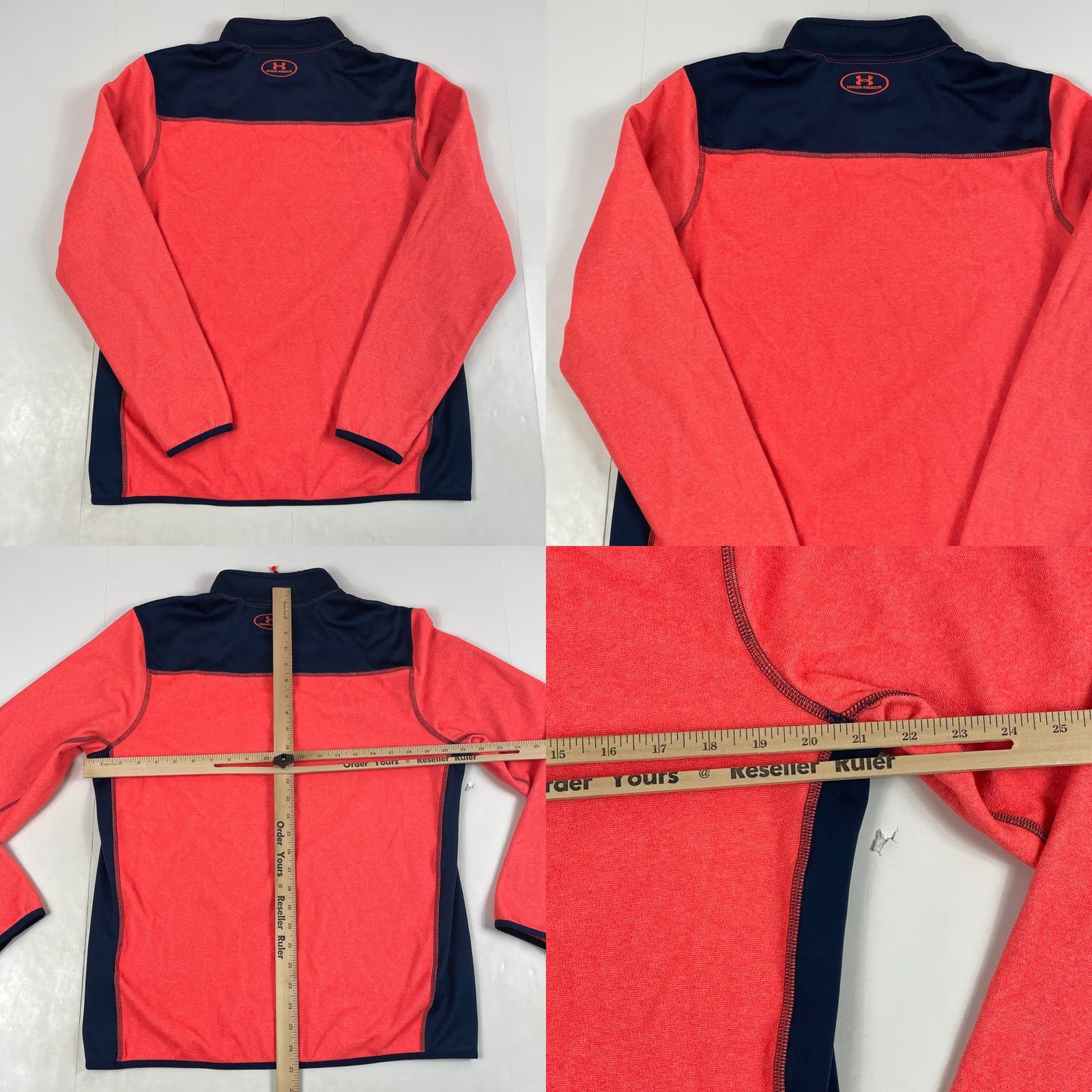Under Armour Under Armour Sweater Mens M Red Peach ColdGear Infrared 1/4 Zip Fleece Golf PullOver Regular Knit Logo Size US M / EU 48-50 / 2 - 8 Thumbnail