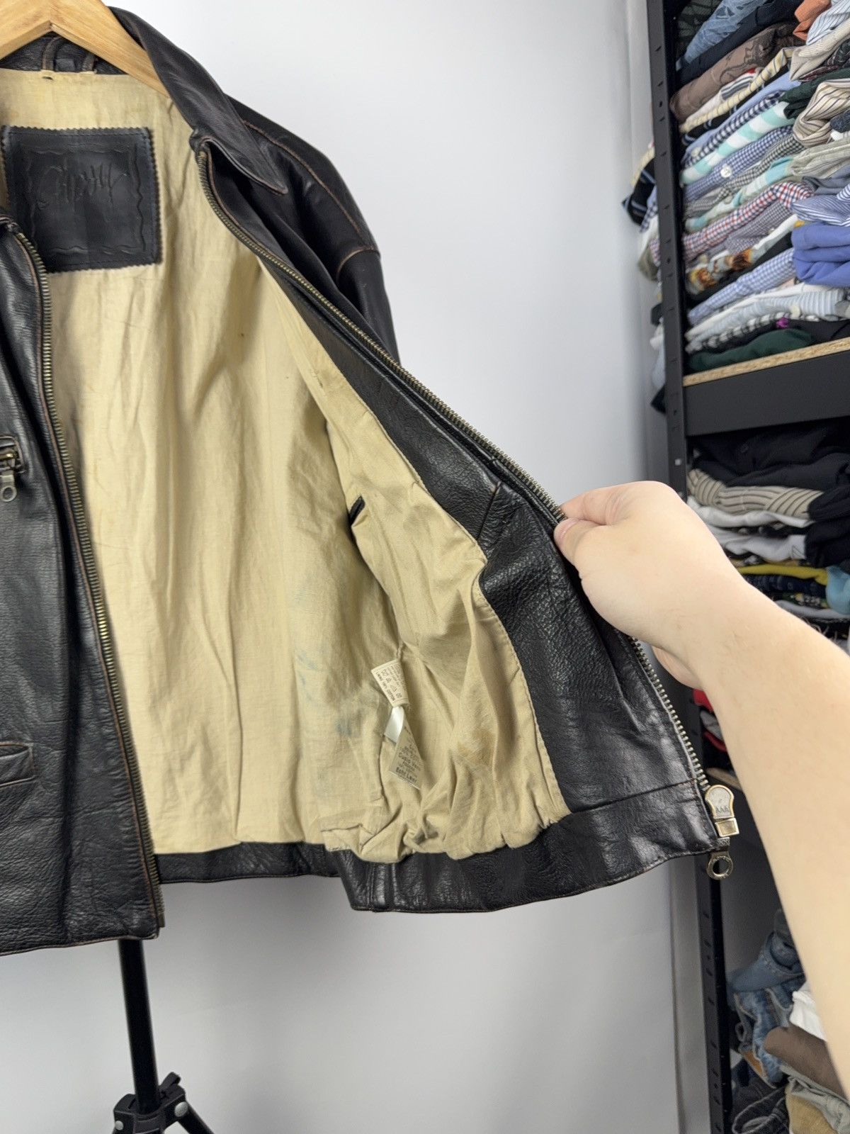 Vintage Rare Vintage Gipsy Real Leather Bikers Jacket Avant Garde Size US M / EU 48-50 / 2 - 15 Thumbnail