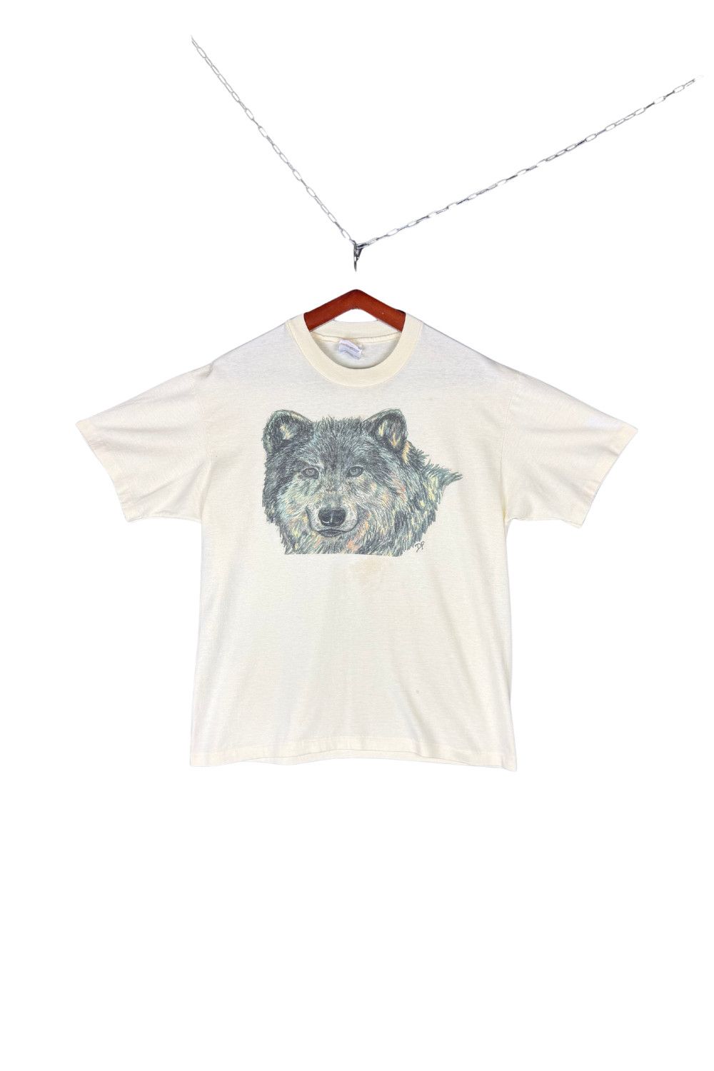 Hanes Vintage 90s Wolf Graphic T-Shirt Hanes USA Single Stitch L Size US L / EU 52-54 / 3 - 1 Thumbnail