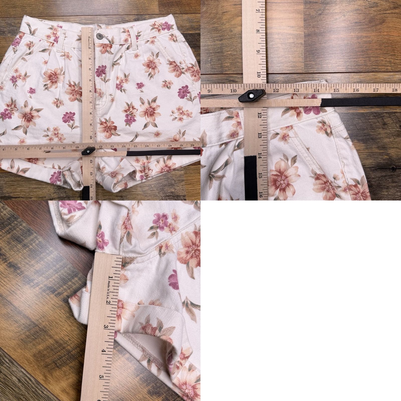 American Eagle Outfitters American Eagle Outfitters Mom Shorts 10 White Daisy Floral Denim High Rise Size 32" / US 10 / IT 46 - 8 Thumbnail