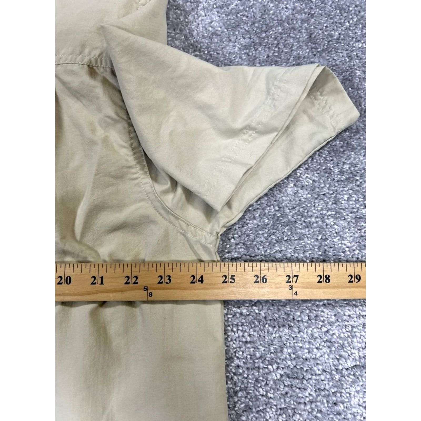 Vintage L.L.Bean Shirt Mens Large Beige Button-Up Short Sleeve Hiking Casual Size US L / EU 52-54 / 3 - 6 Thumbnail