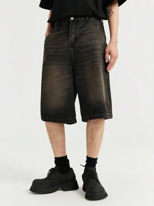 Japanese Brand Jorts Shorts Drip Washed Denim Size US 34 / EU 50 - 4 Thumbnail
