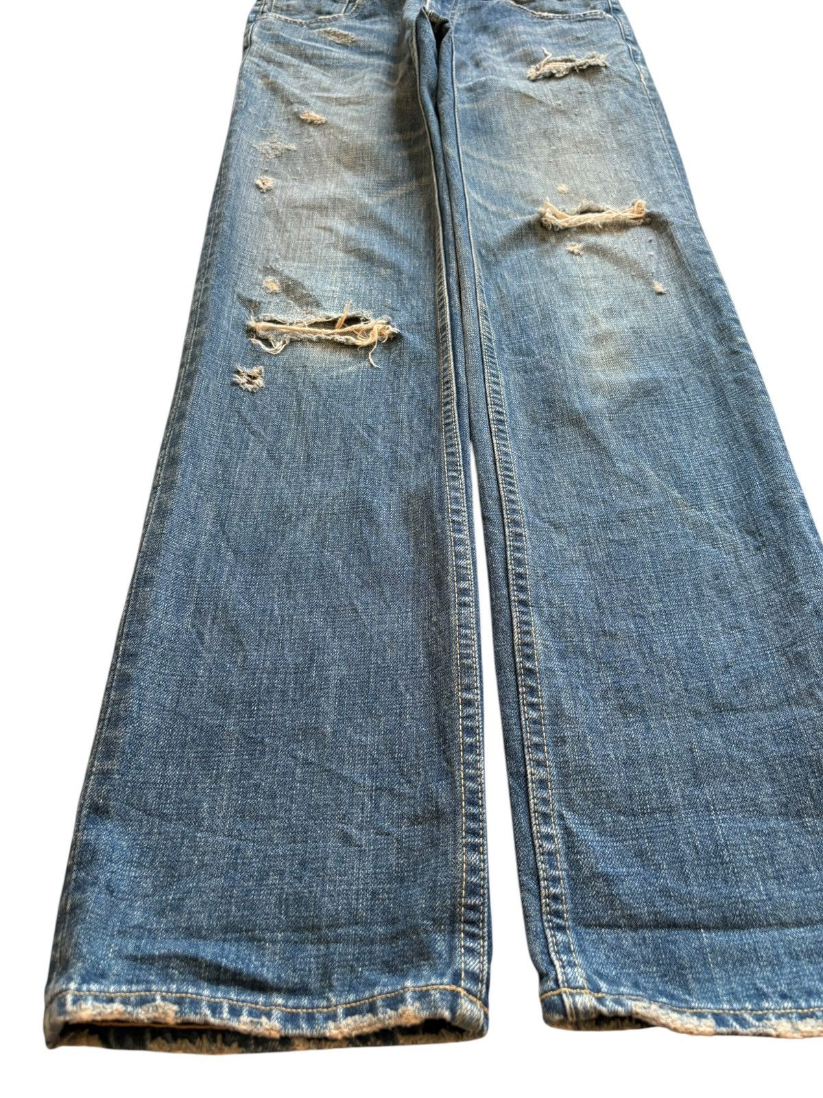 Japanese Brand Vintage Japanese Brand Mud Wash Distressed Ripped Jeans Size US 30 / EU 46 - 6 Thumbnail