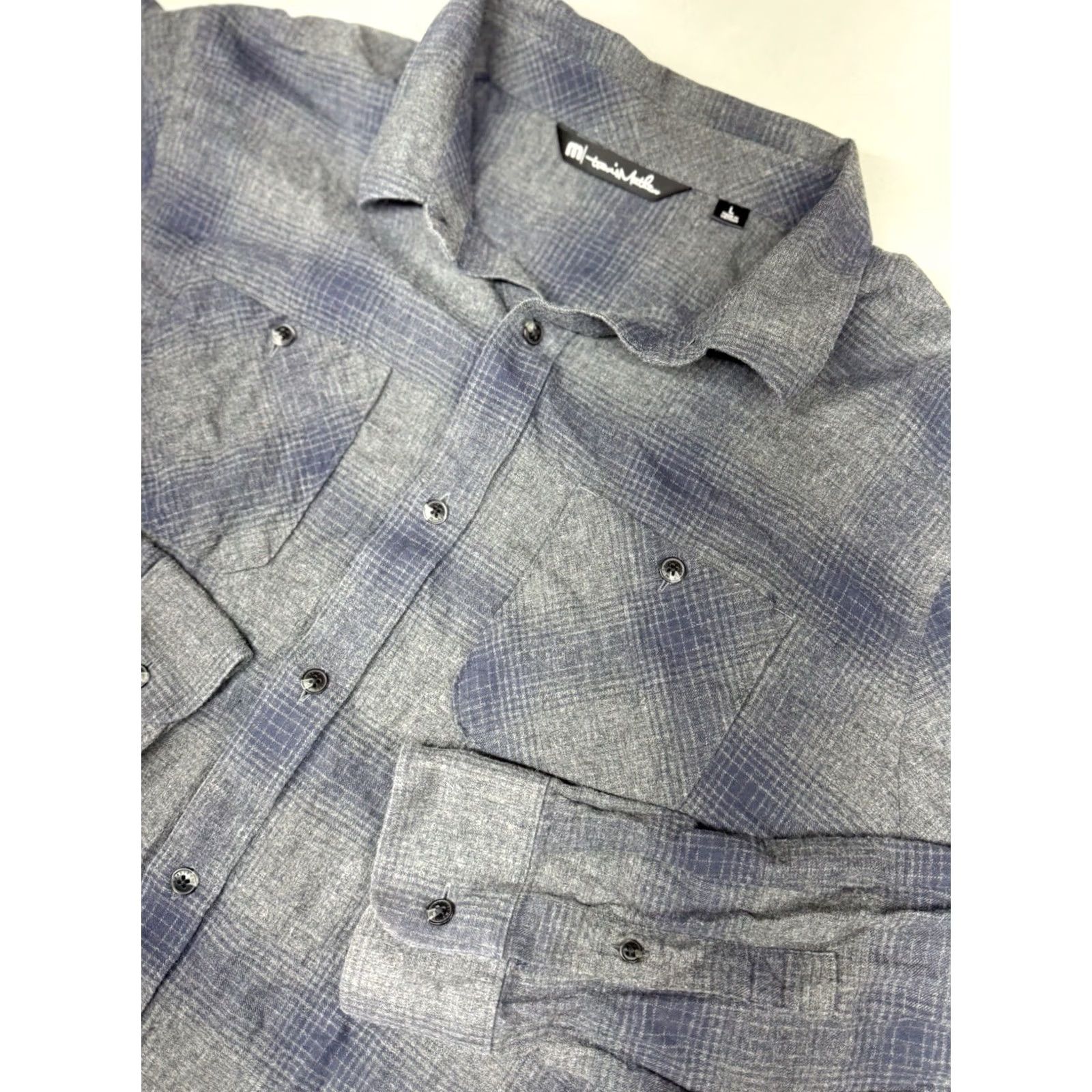 TravisMathew Travis Mathew Mens L Long Sleeve Plaid Button-Down Shirt Casual Top Check Plaid Blue Size US L / EU 52-54 / 3 - 2 Thumbnail