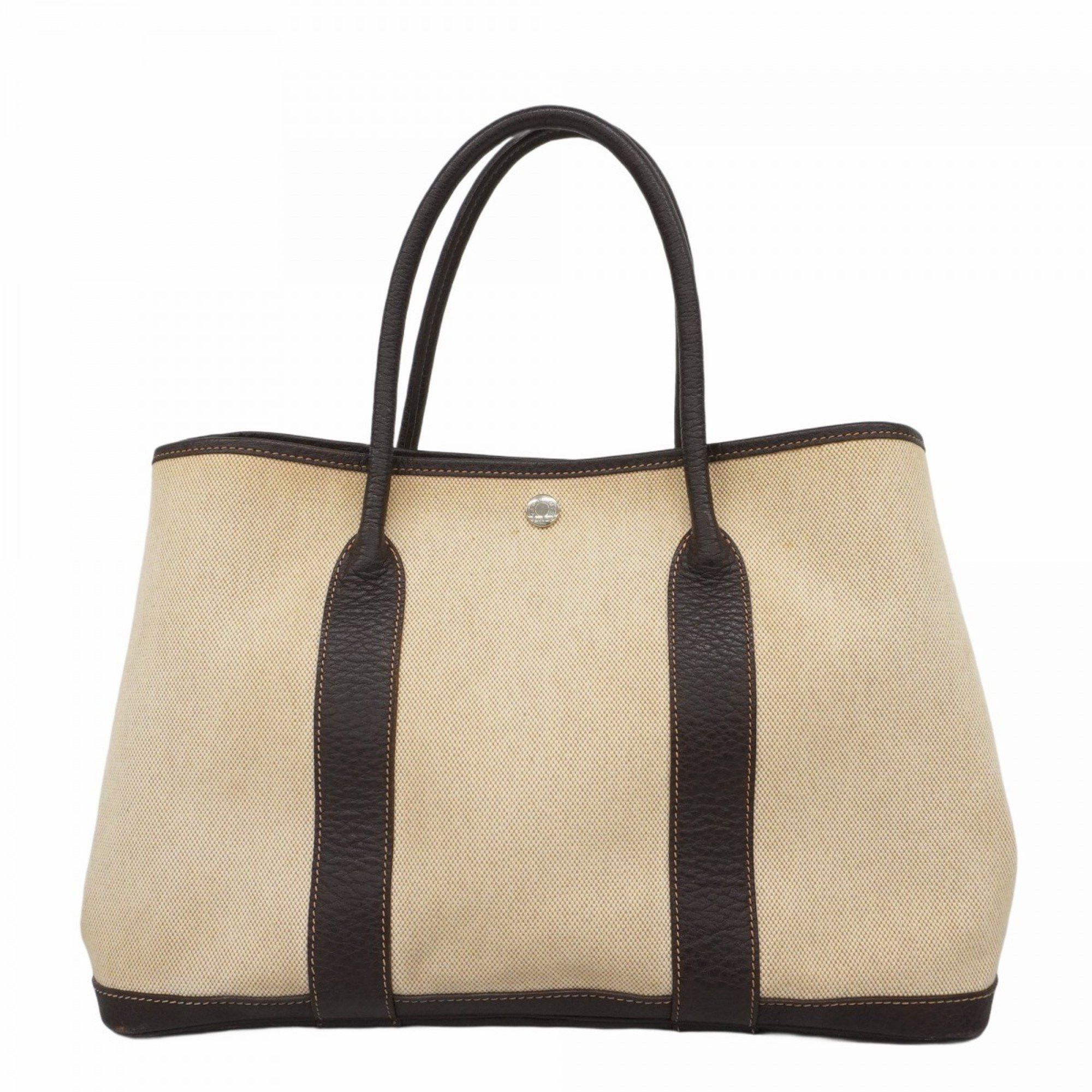 Hermes Tote Bag Garden Pm Toile Ash Brown G Stamp Ladies, Women's