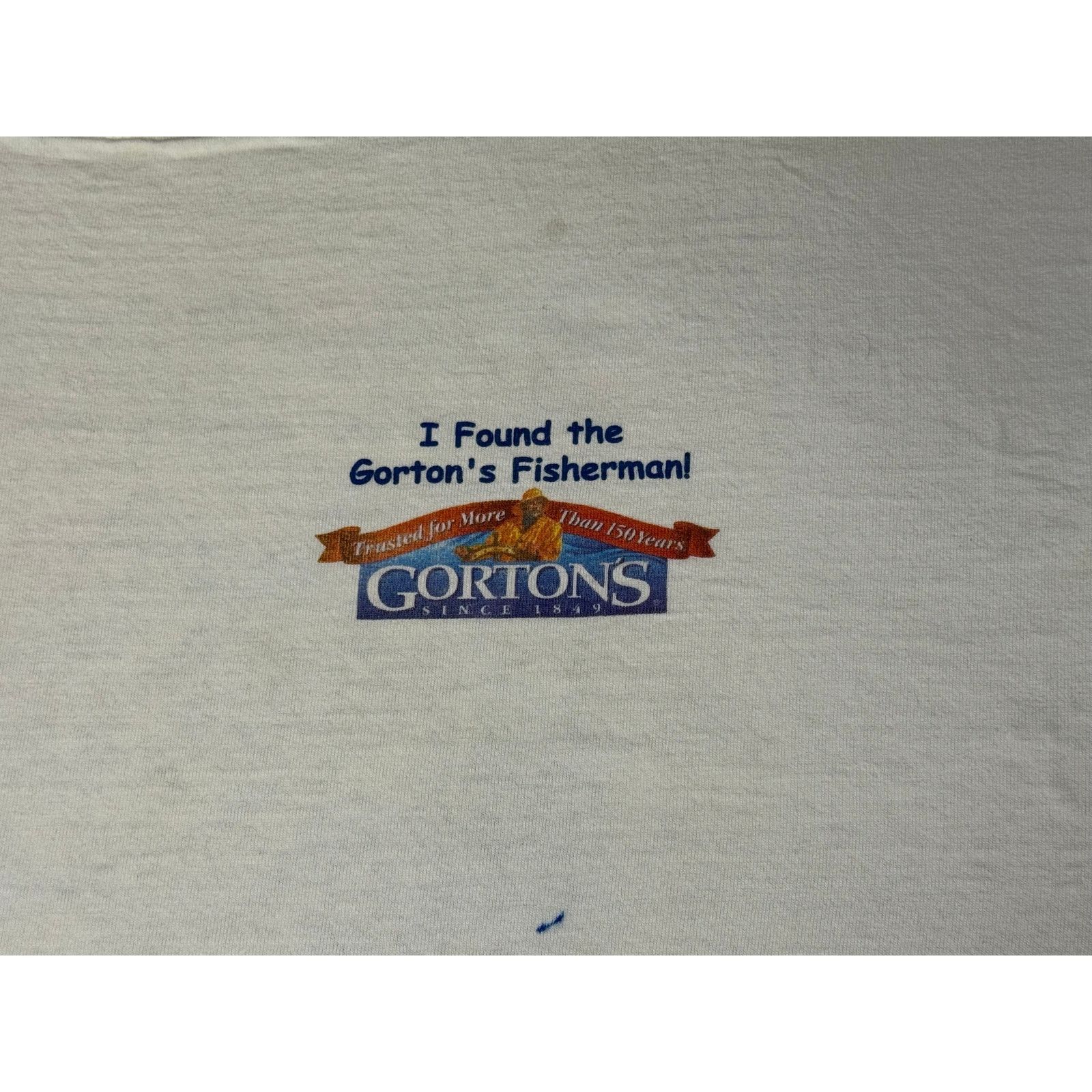 Fruit Of The Loom × Vintage Vintage Y2K Gorton Fisherman Double Sided T-shirt XL Size US XL / EU 56 / 4 - 4 Thumbnail
