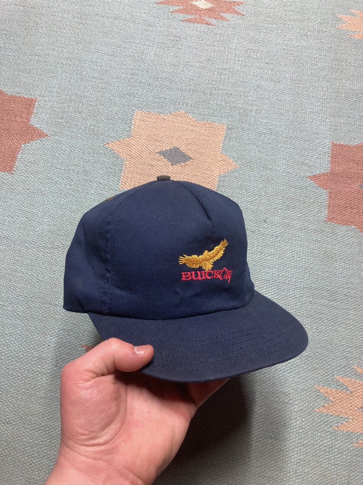 Vintage Vtg 80s 90 SnapBack hat Buick city eagle automobile made USA Size ONE SIZE - 1 Thumbnail