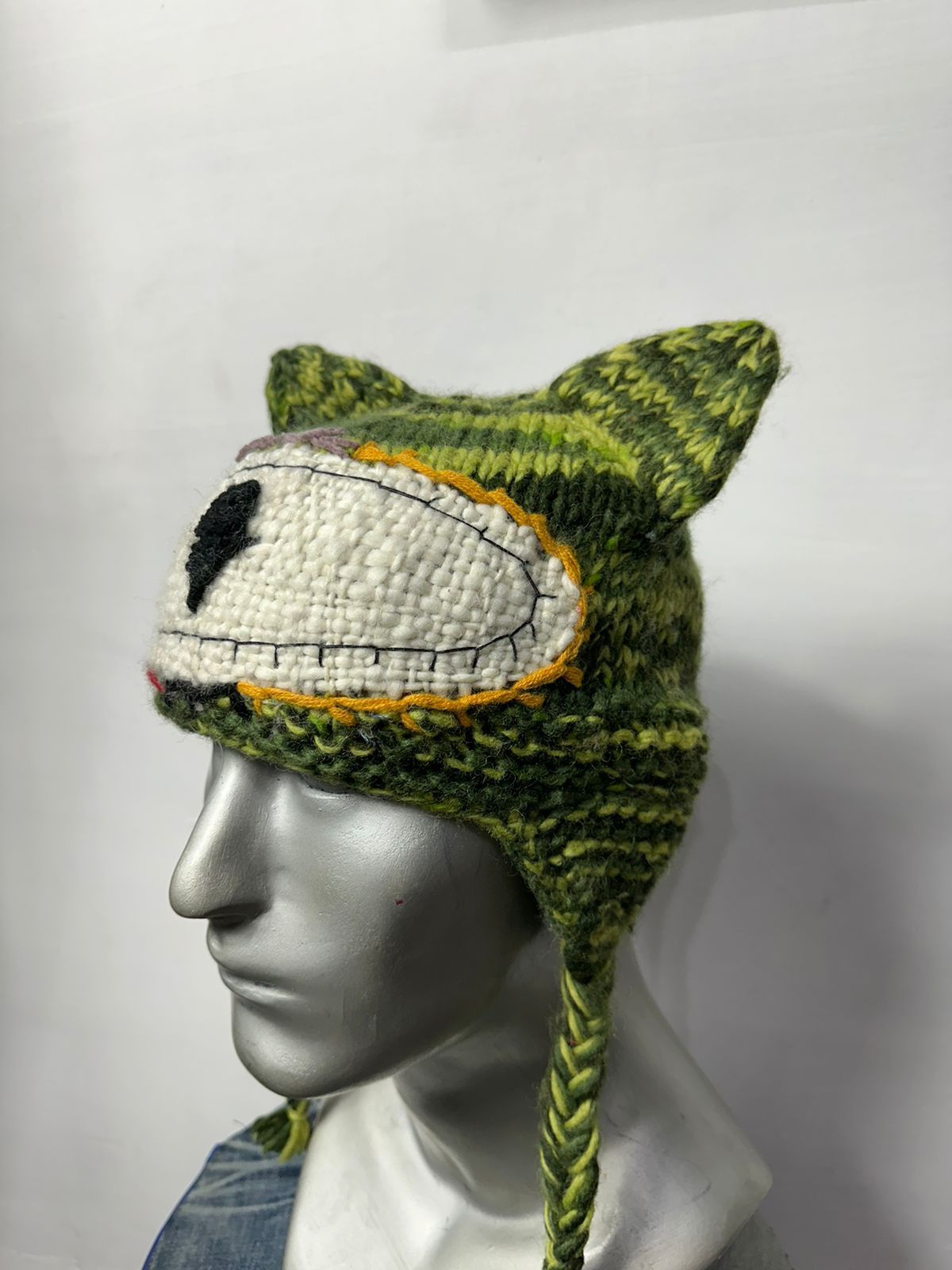 Handmade 🔥Custom Made Knitted Horn Devil Eyed Beanie Hats Size ONE SIZE - 4 Thumbnail