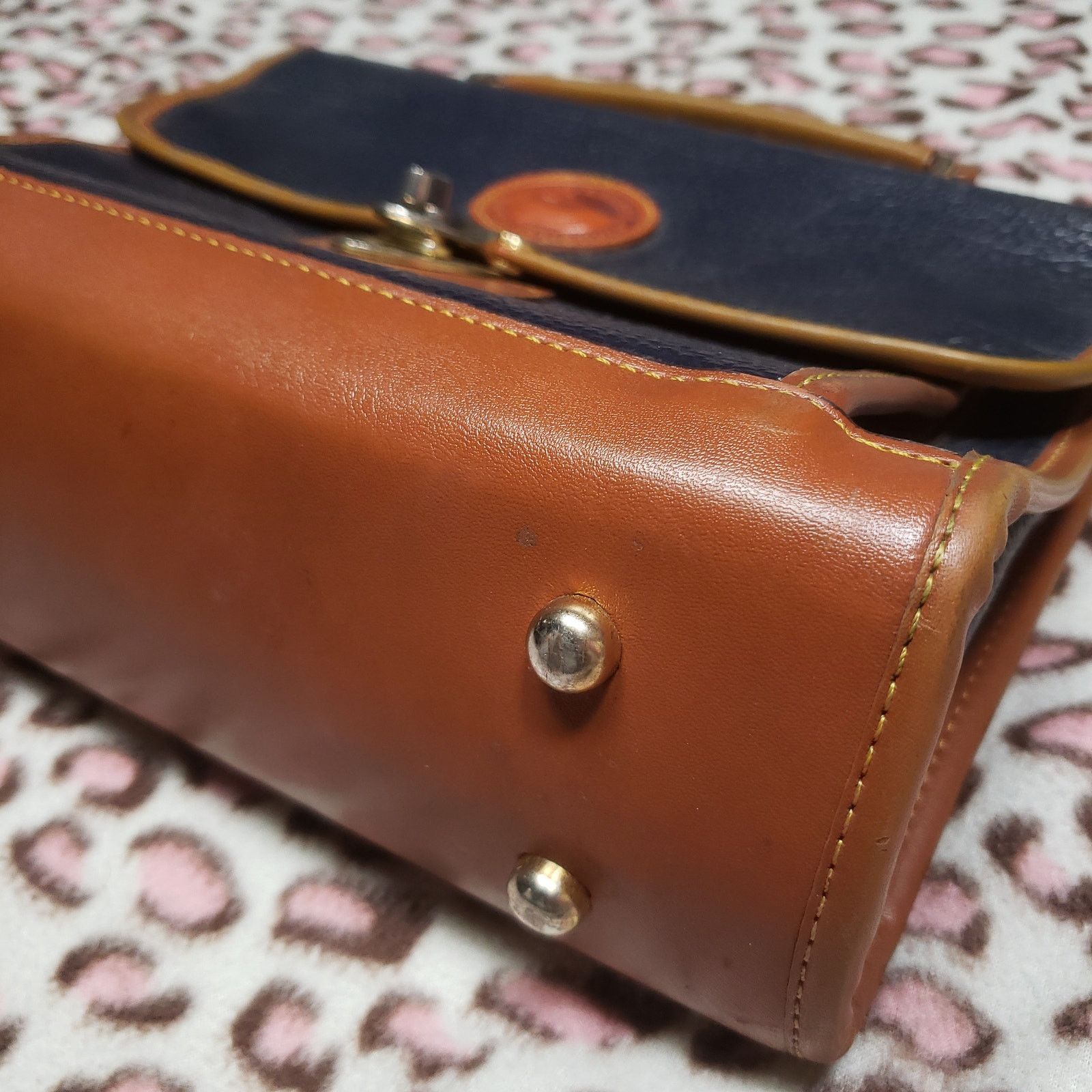 Dooney & Bourke Vtg Dooney & Bourke Blue Grain Leather Crossbody Satchel Size ONE SIZE - 5 Thumbnail