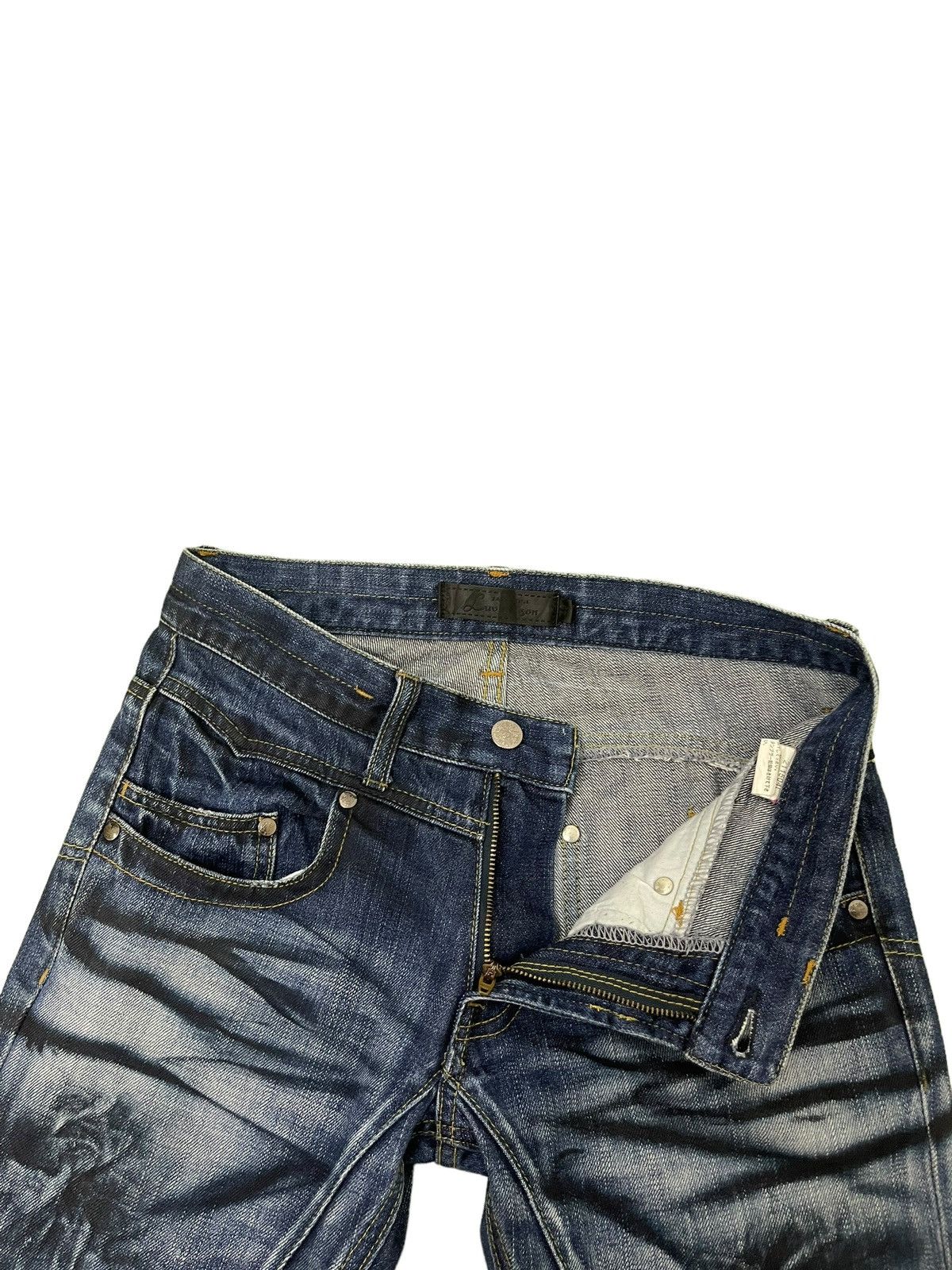 Japanese Brand Slim Jeans Jackrose Luv Maison Faded Distress Low Rise 8🟦6 Size US 29 - 10 Thumbnail