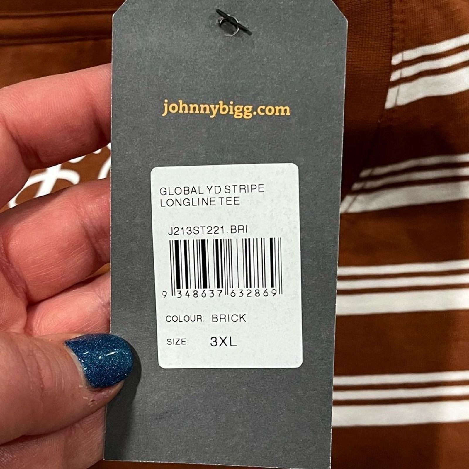 Vintage NWT Johnny Bigg Global YD Stripe Longline Tee Brick Size 3X Size US XXL / EU 58 / 5 - 5 Thumbnail