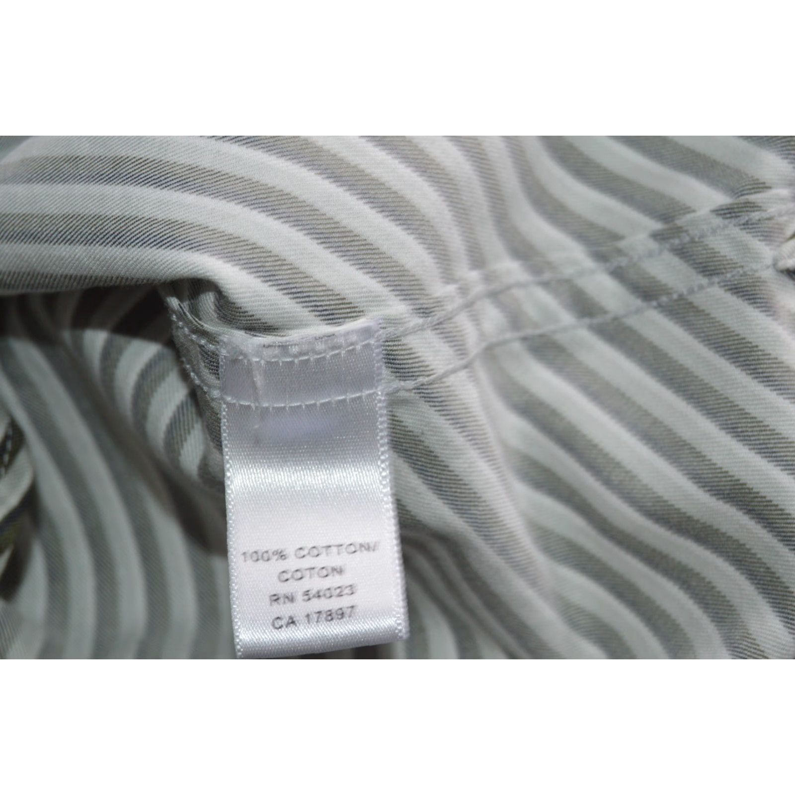 Banana Republic Banana Republic Shirt Button-Front L/S L 16-16.5 Gray Striped French Cuff Size US L / EU 52-54 / 3 - 6 Thumbnail