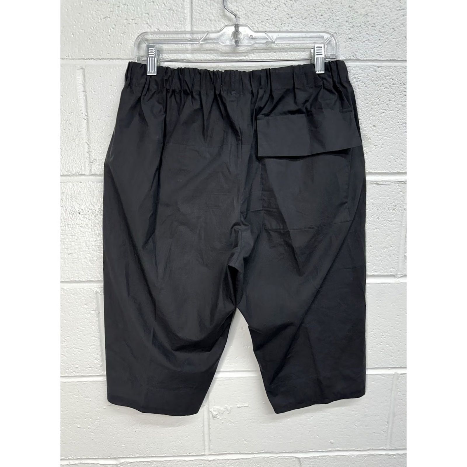 Vintage LIS LAREIDA Leo 172 Black Cotton Relaxed Wide-Leg Cropped Pants Women’s 42 (30”) Size 30" / US 8 / IT 44 - 3 Thumbnail