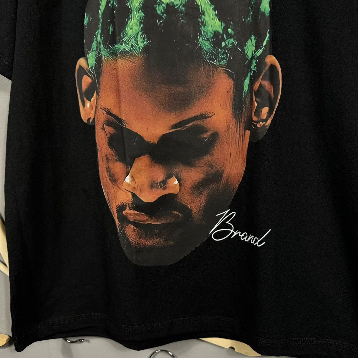 NBA Rodman Green Cheetah Print Hair Graphic T-Shirt by Brand Size US XL / EU 56 / 4 - 4 Thumbnail