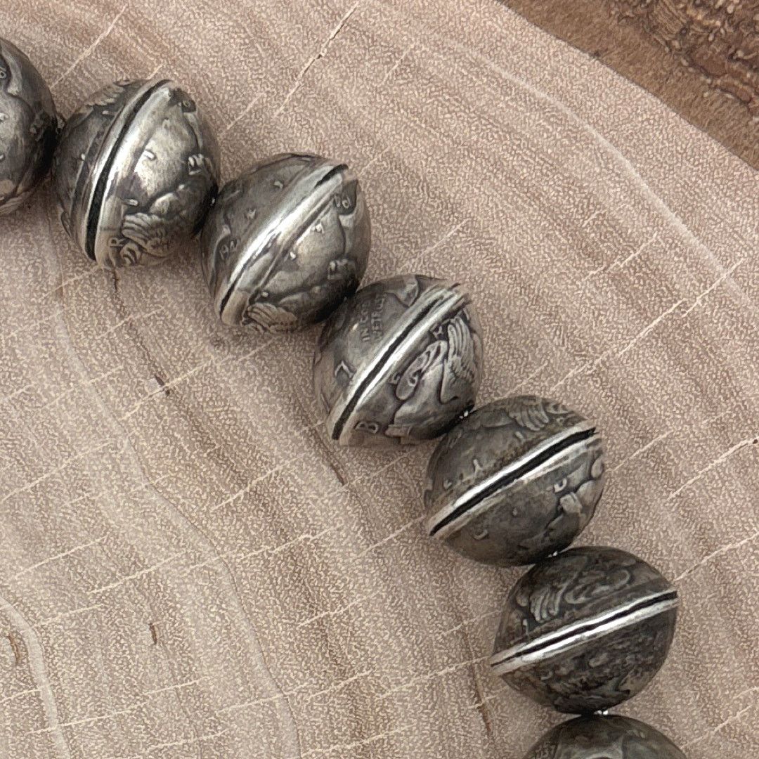 Native 1970s Native American NAVAJO Naja Necklace Morgan Dollars Size ONE SIZE - 6 Thumbnail