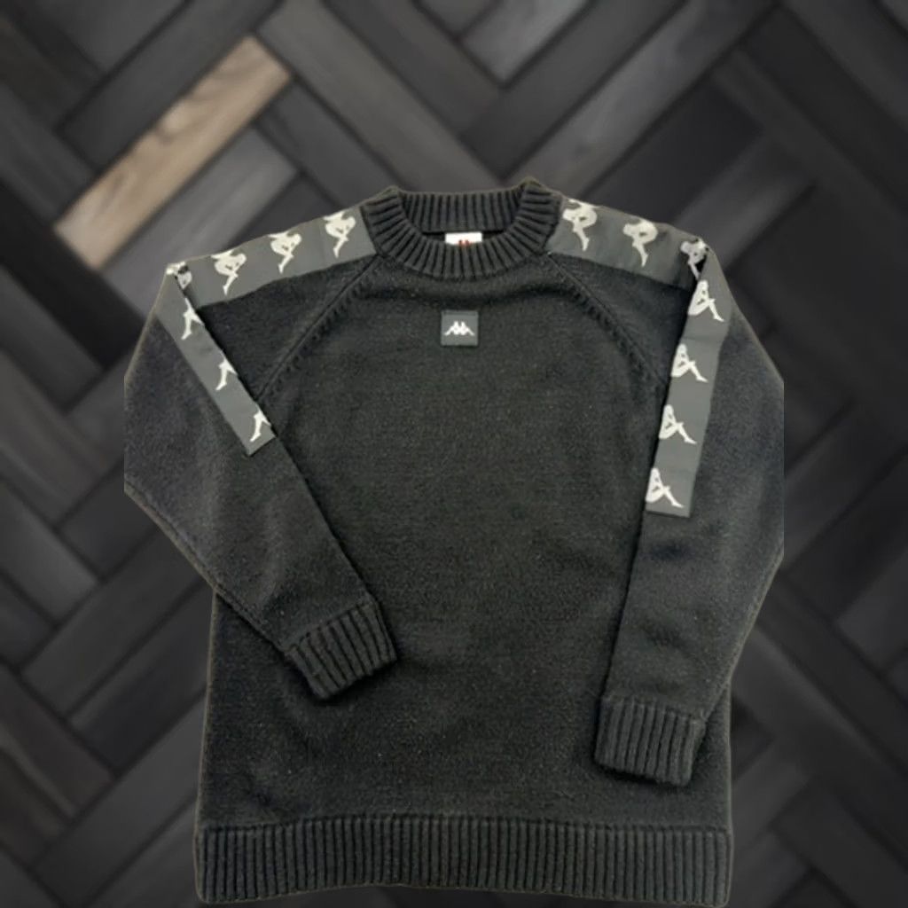 Kappa Kappa Unisex Crewneck Sweater Black Medium Long Sleeve Logo Knit Size US M / EU 48-50 / 2 - 1 Thumbnail