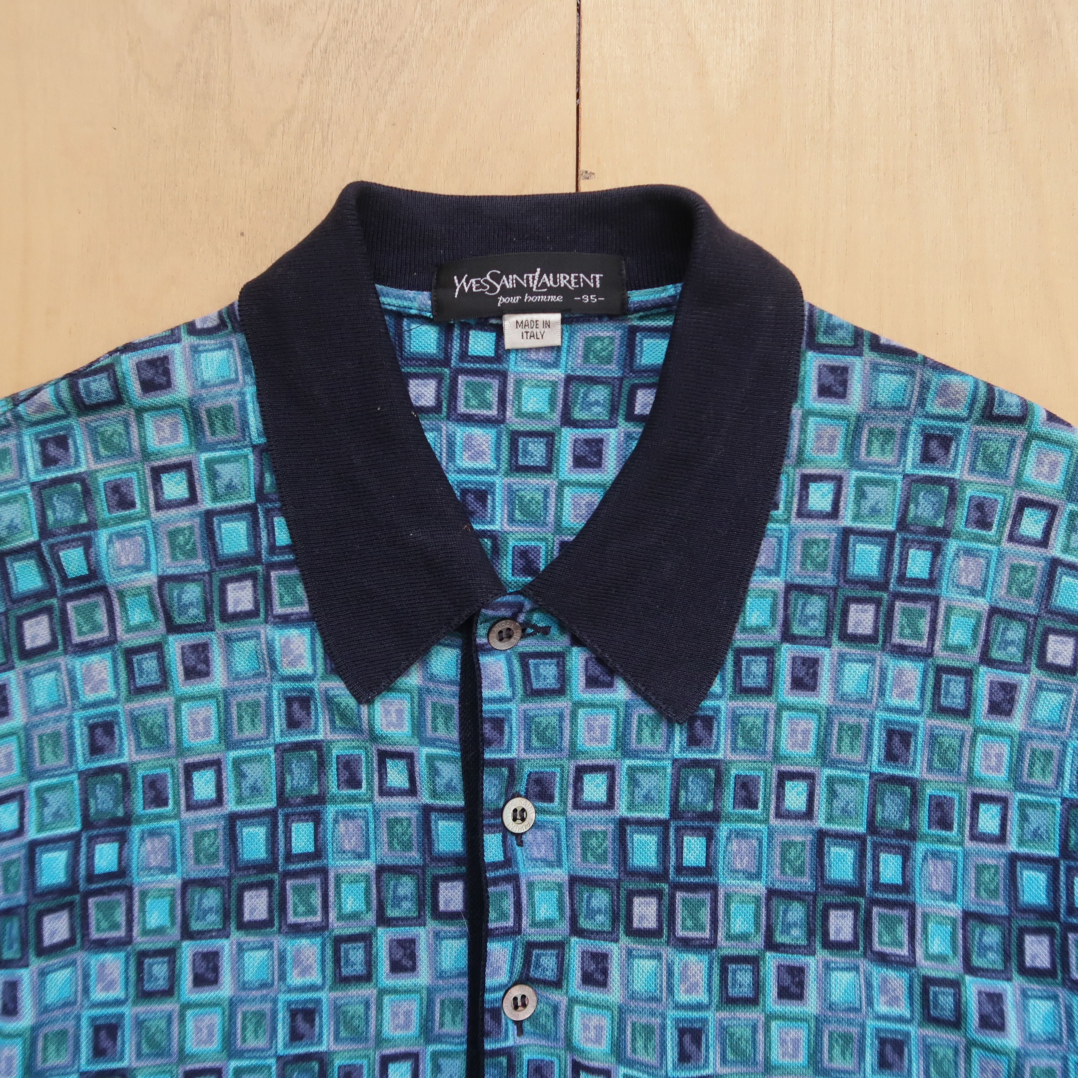 Saint Laurent Paris VTG Yves Saint Laurent YSL Pour Homme Ethnic Polo Shirt Size US M / EU 48-50 / 2 - 3 Thumbnail