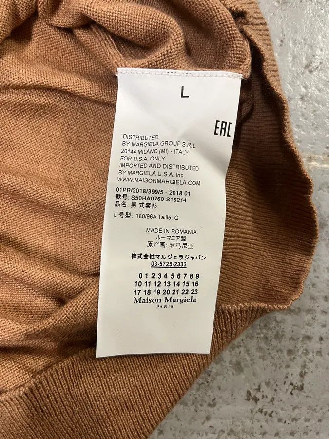 Maison Margiela SS2018 Maison Margiela Brown Signature Padded Camel Sweater Size US M / EU 48-50 / 2 - 9 Thumbnail