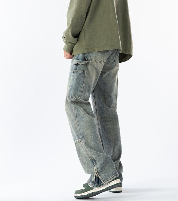 Vintage Men's American Retro Loose-Fit Straight-Leg Cargo Jeans Size US 32 / EU 48 - 5 Thumbnail