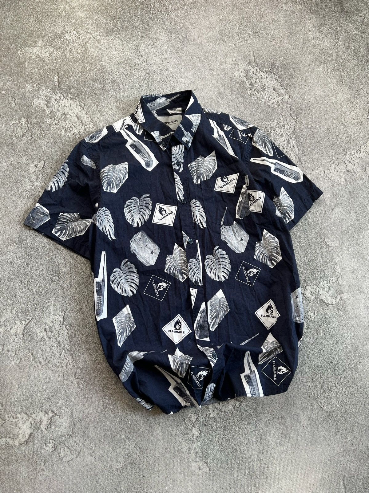 Carhartt Carhartt Wip Short Sleeve Button Shirt Collared Print Size M Size US M / EU 48-50 / 2 - 2 Thumbnail