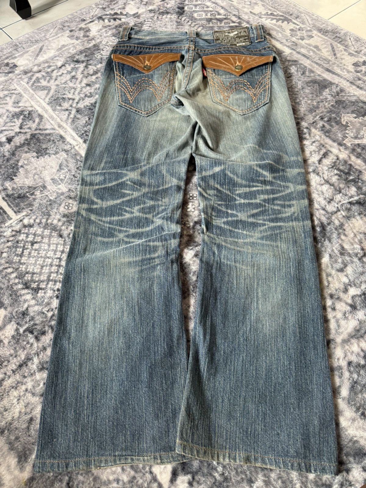 Japanese Brand Edwin 431 XV Over Stitched Western Japanese Flare Jeans Size US 29 - 1 Thumbnail