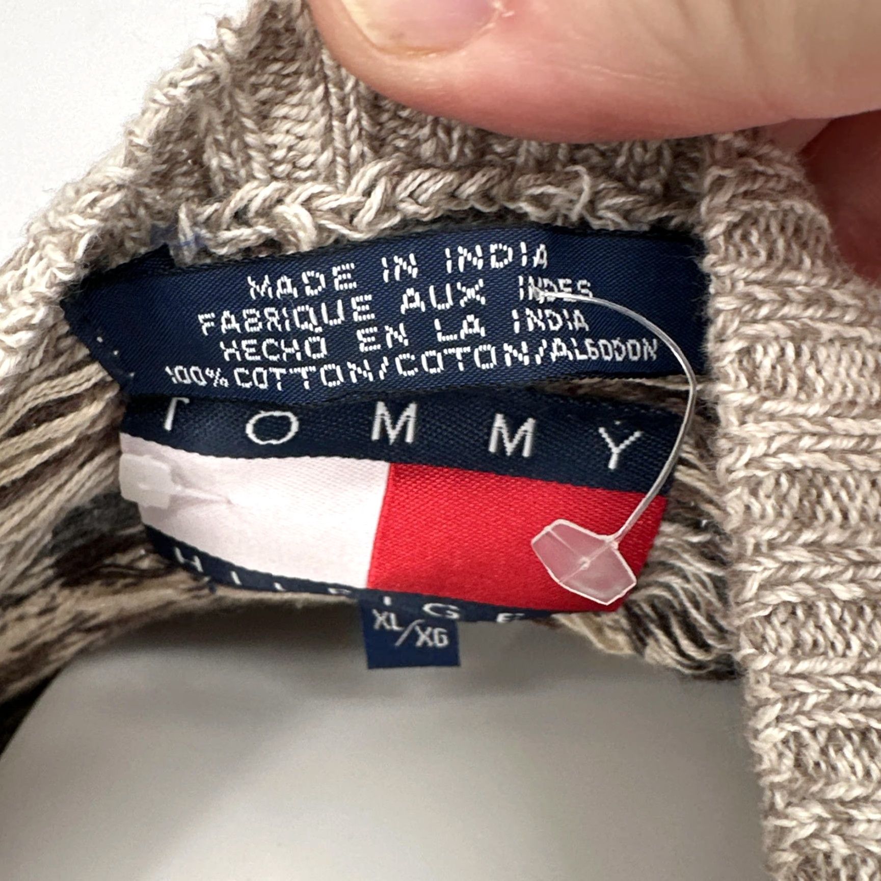 Tommy Hilfiger VINTAGE Tommy Hilfiger Sweater Mens XL Beige Fair Isle Cotton Crewneck Pullover Knit Size US XL / EU 56 / 4 - 6 Thumbnail