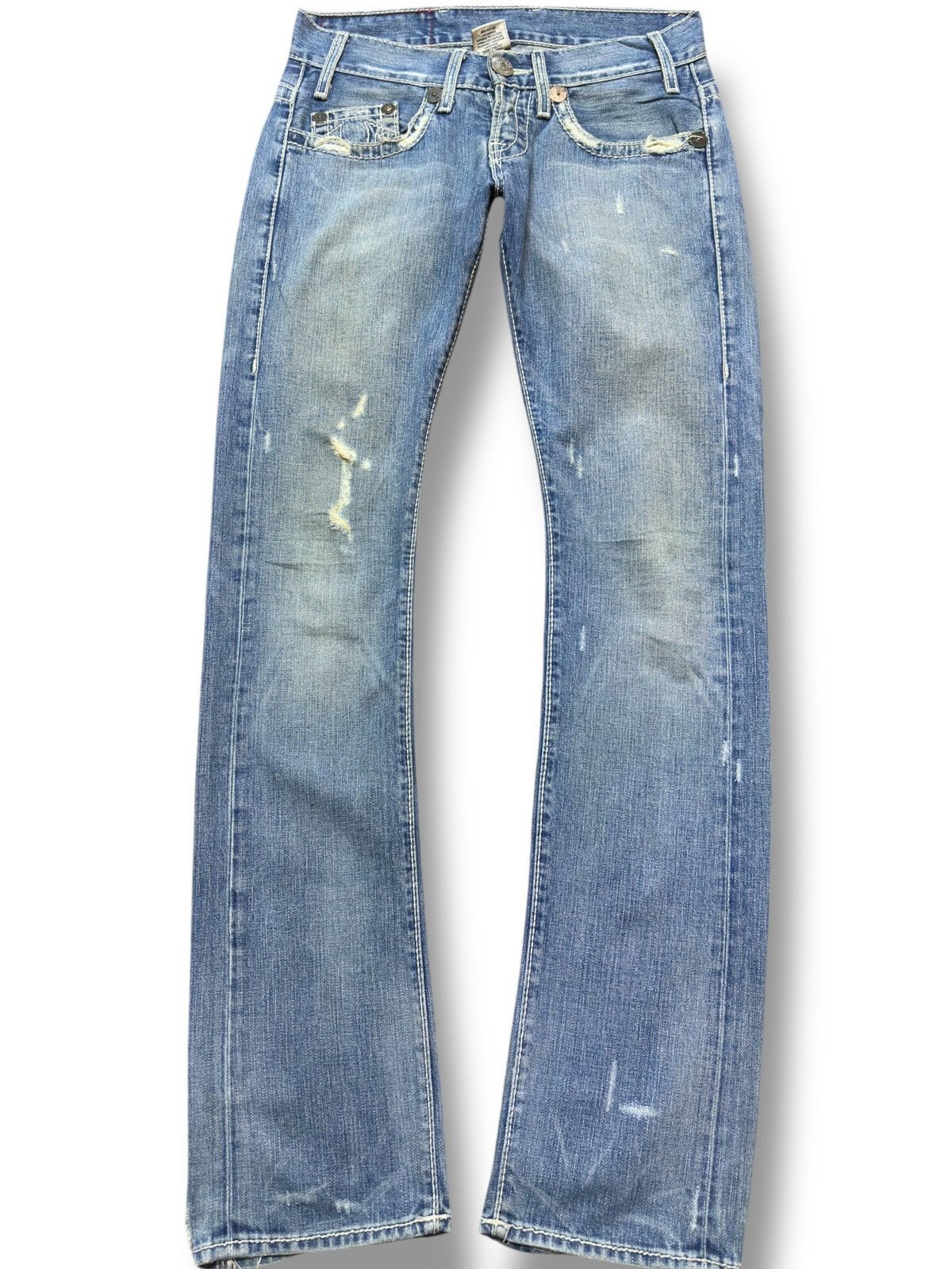 True Religion Vintage True Religion Micky Big T Curve Leg Faded Denim Size US 31 - 1 Thumbnail
