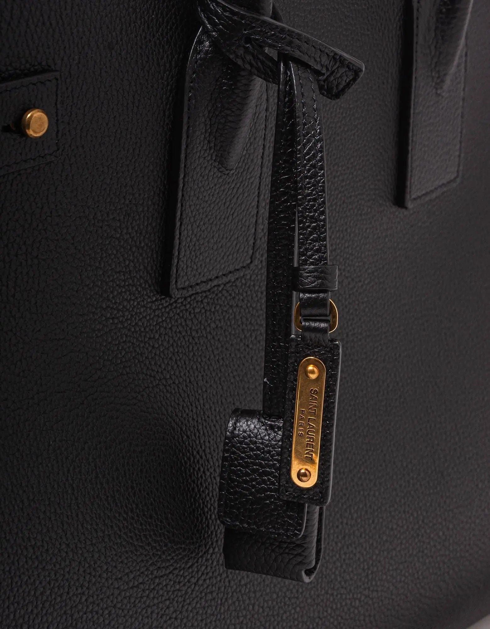 Saint Laurent Paris Saint Laurent Black Leather Thin Large Bag Size ONE SIZE - 9 Thumbnail