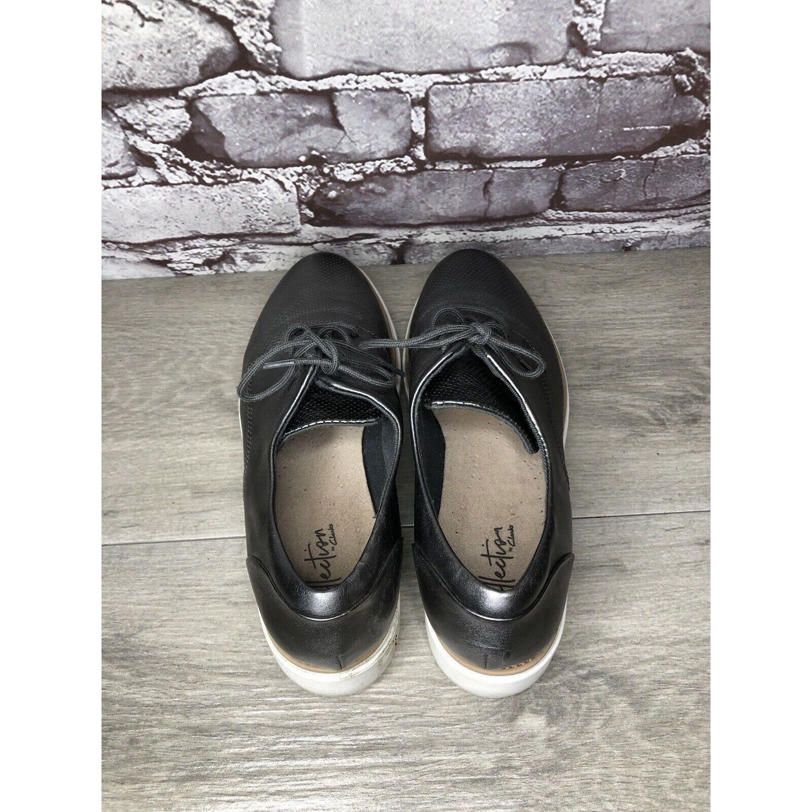 Clarks Clarks Collection Metallic Gunmetal Pewter Oxfords Shoes Wom Size US 8.5 / IT 38.5 - 4 Thumbnail