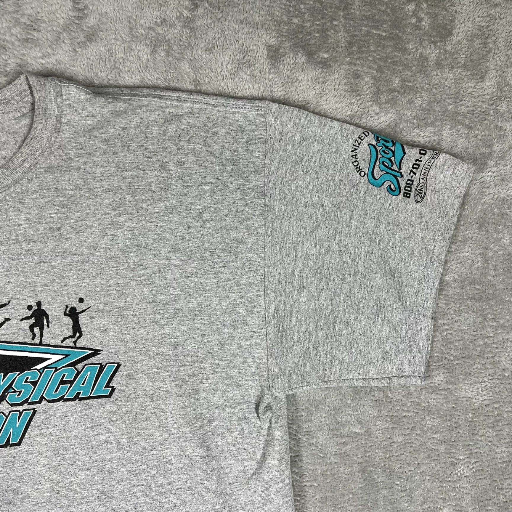 Vintage Unbranded T-Shirt Men Physical Education Get Fit Athletic Gray XL Short Sleeve Crew Neck Logo Shirt Size US XL / EU 56 / 4 - 3 Thumbnail
